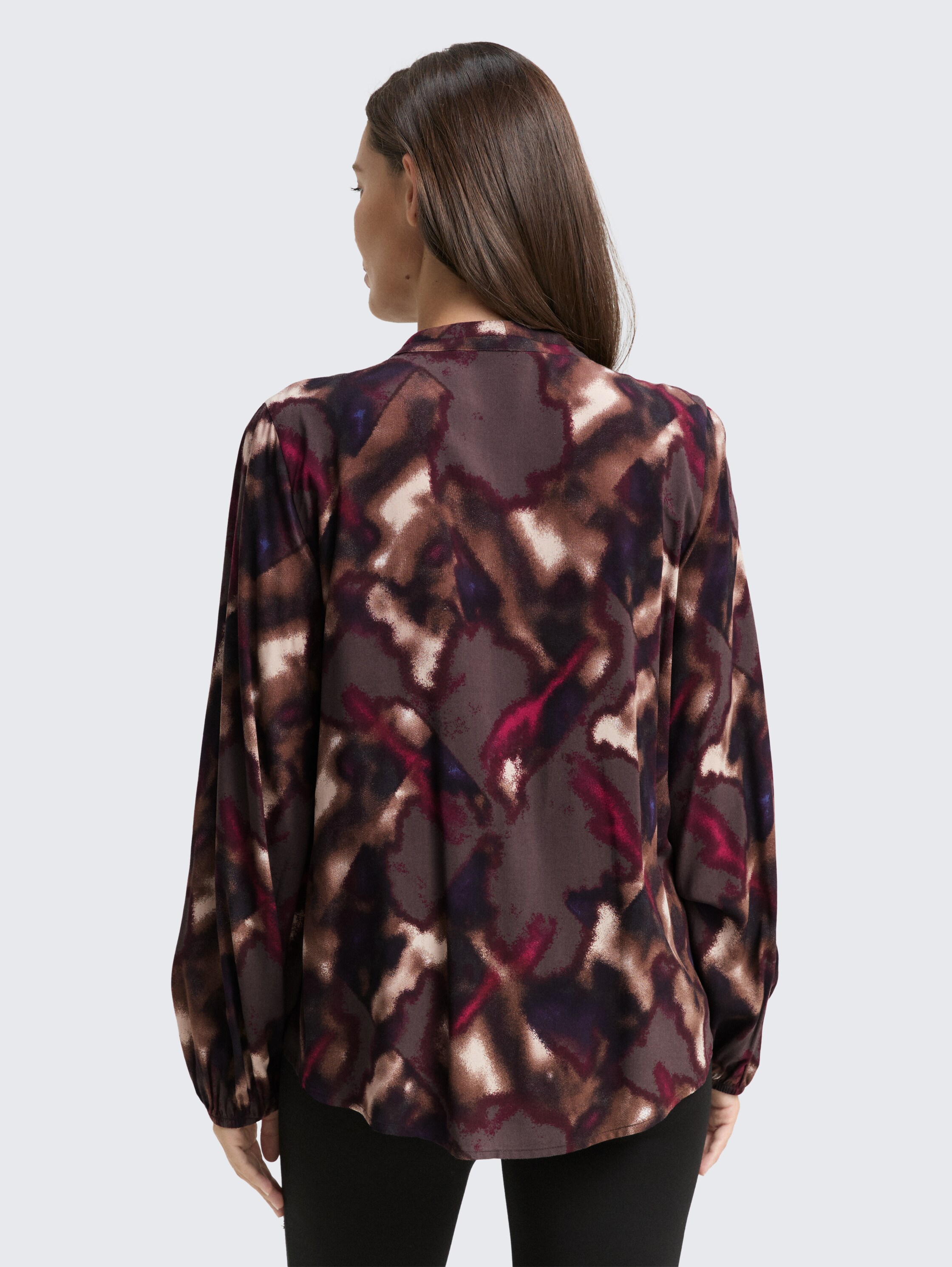 Bluse mit Muster - brown_blurry_argyle - 