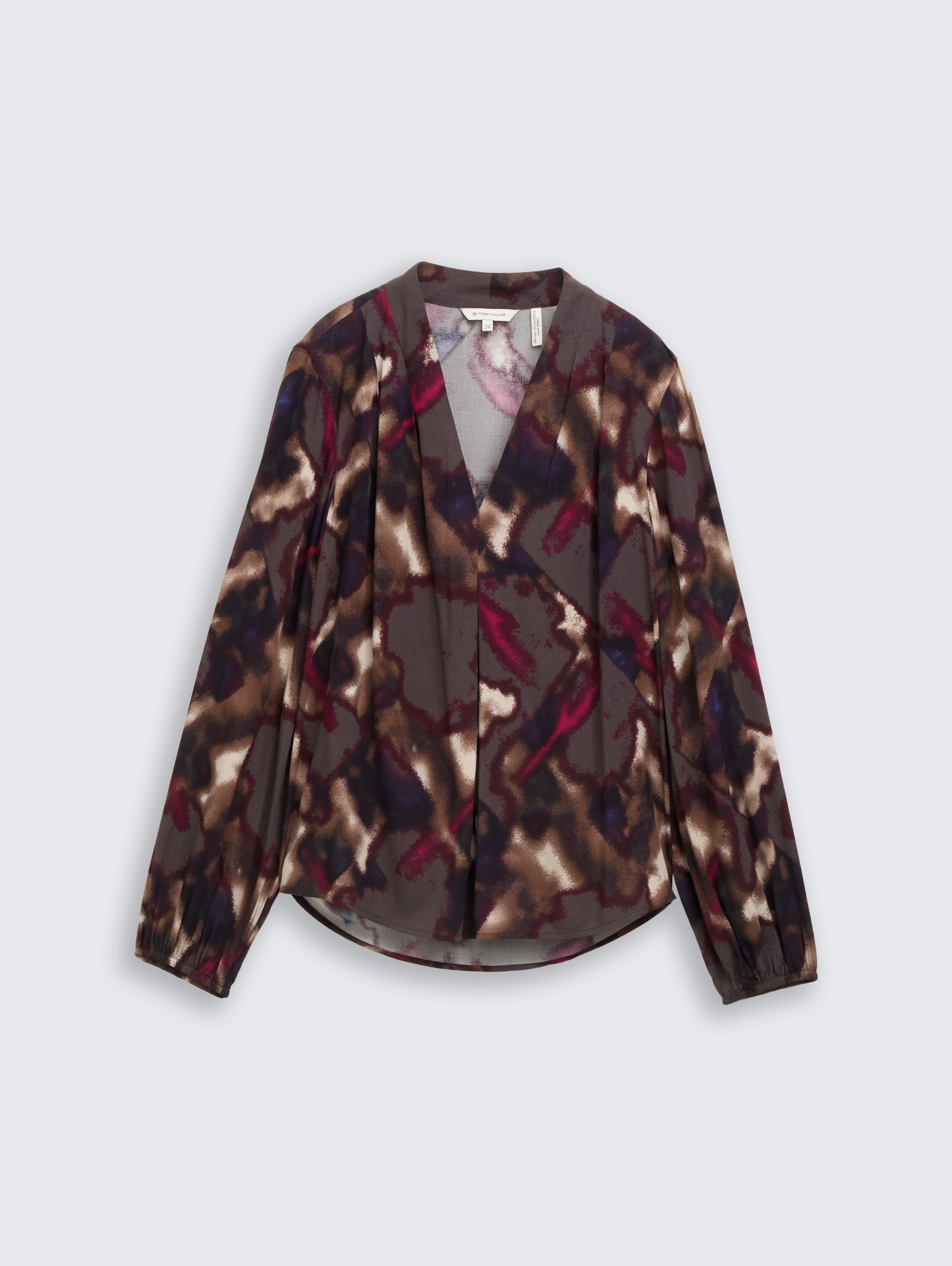 Bluse mit Muster von Women, brown blurry argyle