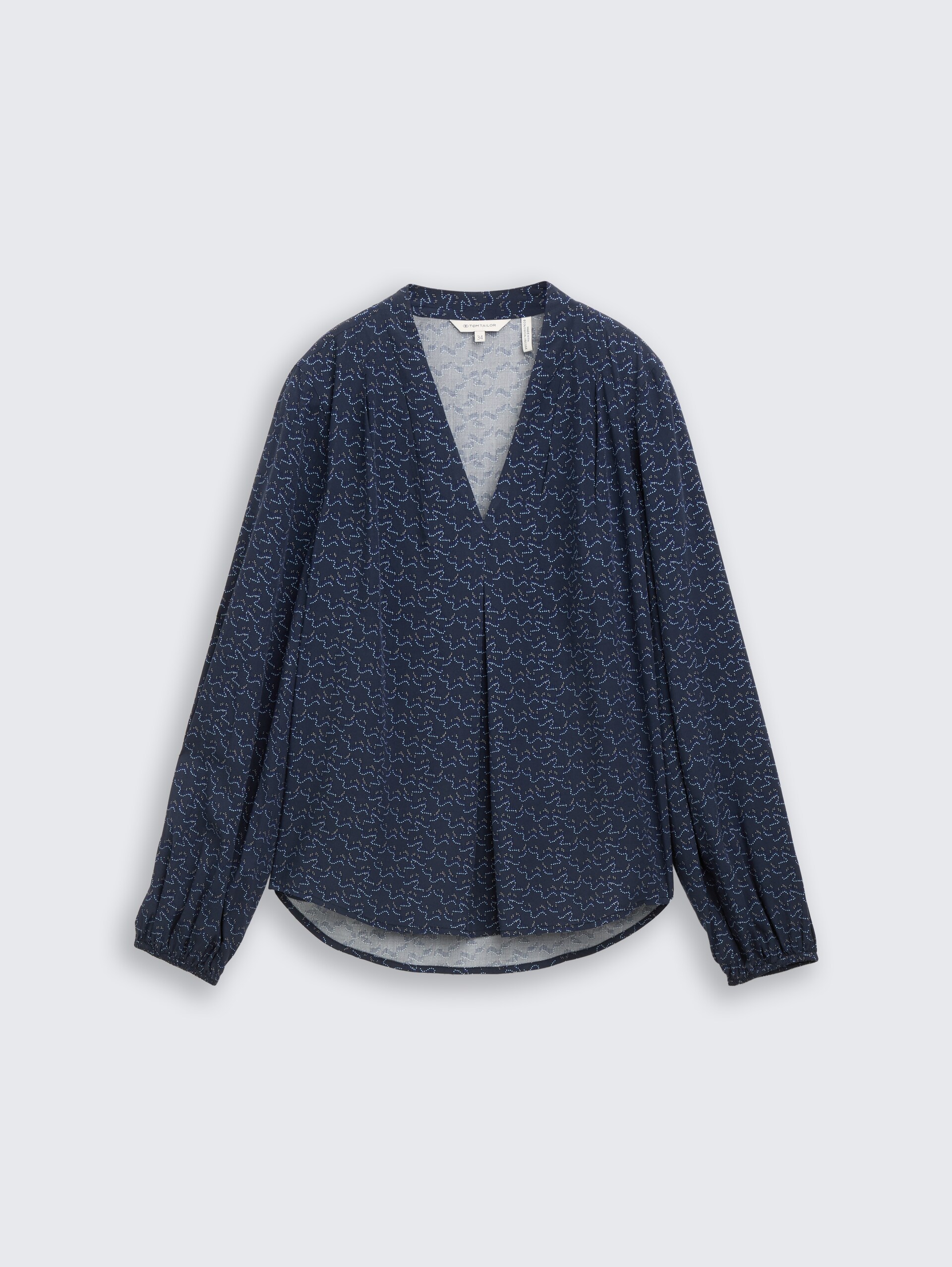Bluse mit Muster - small blue wave print - Vorder-Produkt-Ansicht