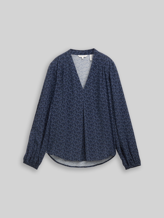 Patterned blouse by Women, small blue wave print