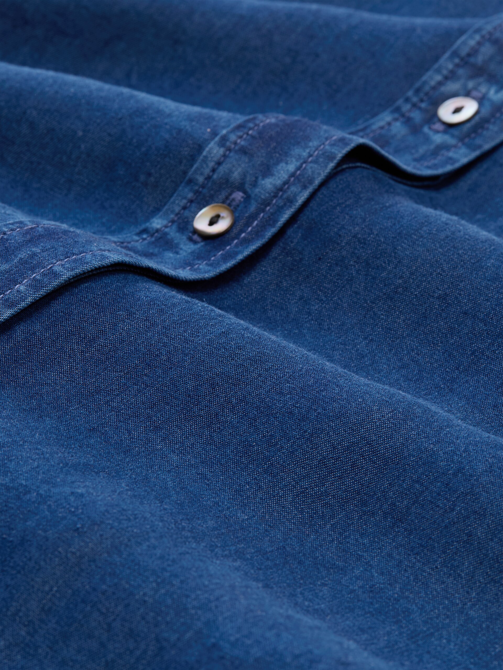 Bluse mit Schleifen-Detail - blue denim dark wash - Material-Ansicht