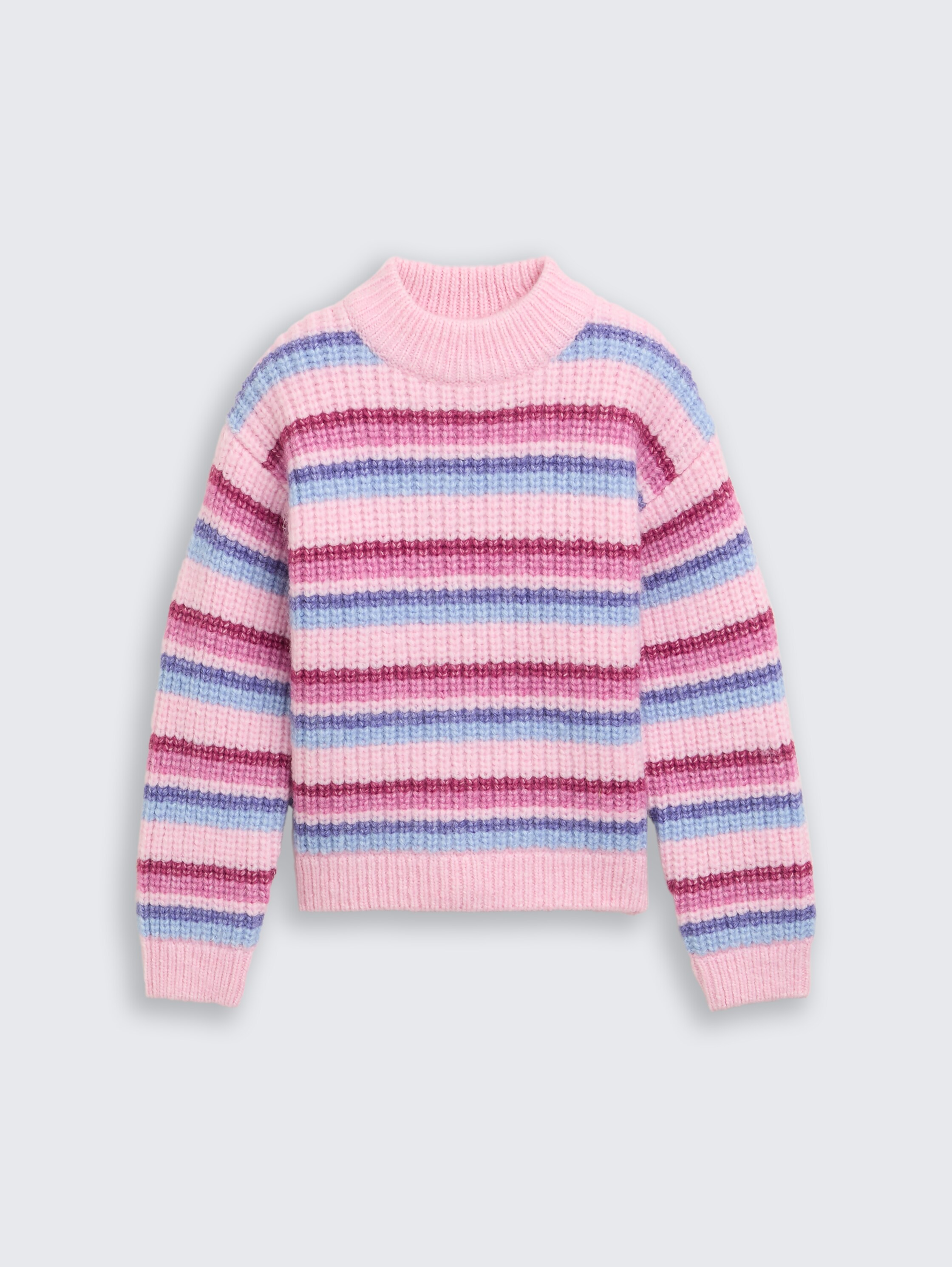 Cropped gebreide trui met streepmotief - multicolor_pink_blue_stripe - 