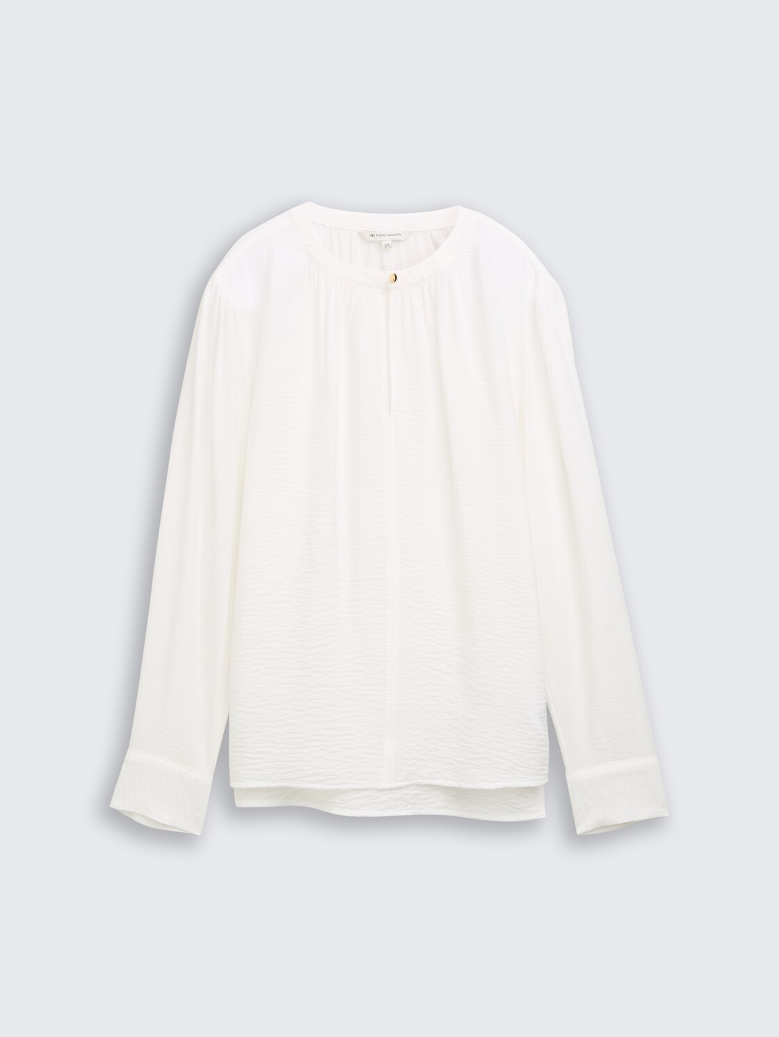 Crinkle Bluse mit Raffungen - Whisper White - Vorder-Produkt-Ansicht