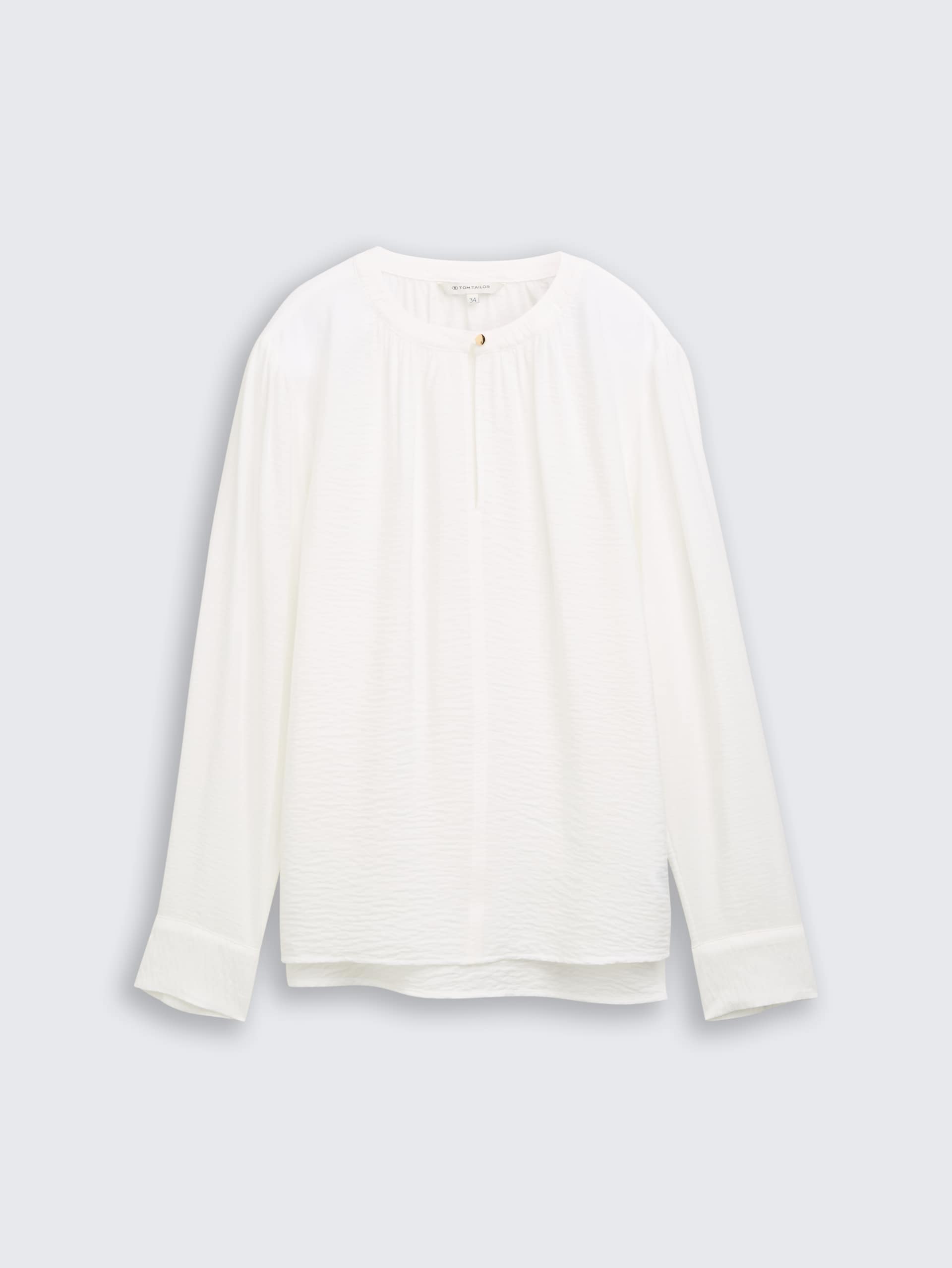 Crinkle Bluse mit Raffungen - Whisper White - Vorder-Produkt-Ansicht