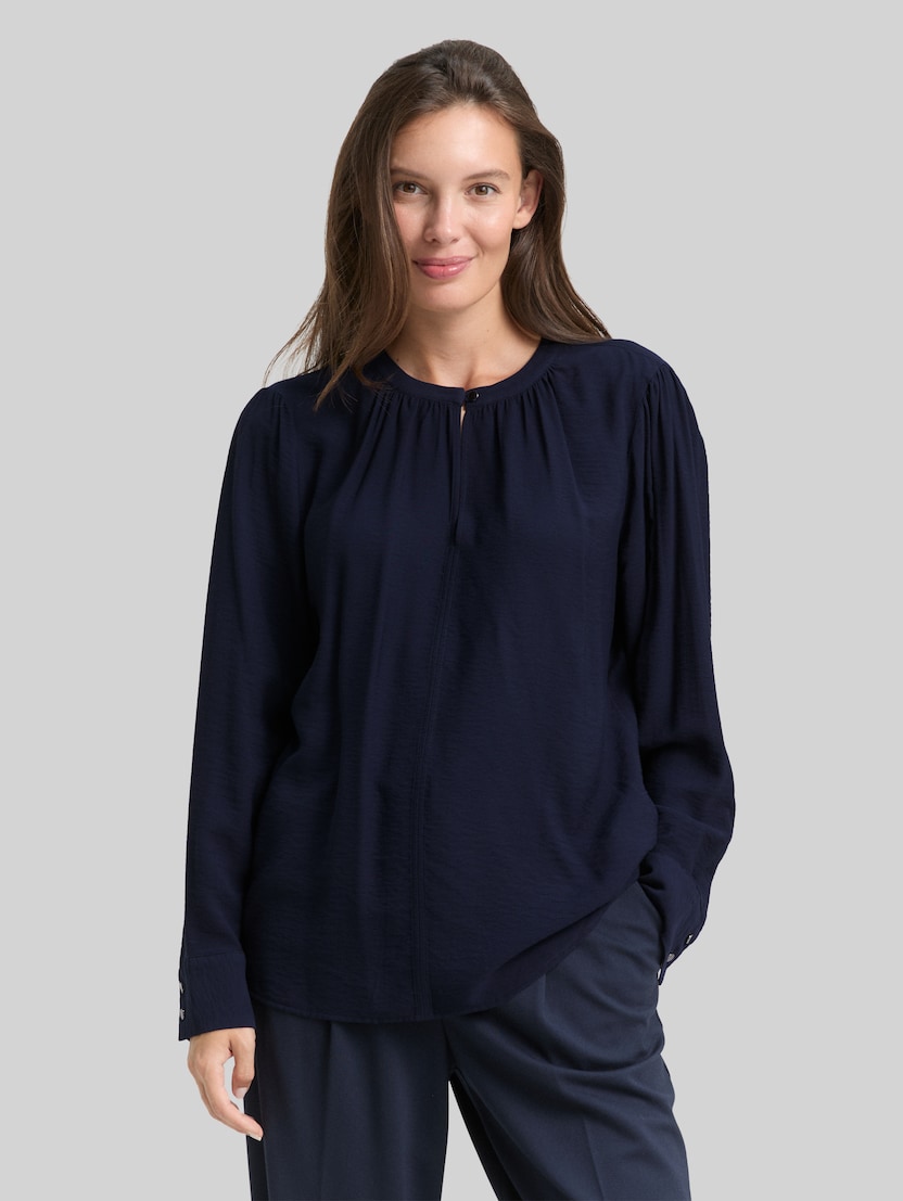 Crinkle Bluse mit Raffungen von Women, sky captain blue