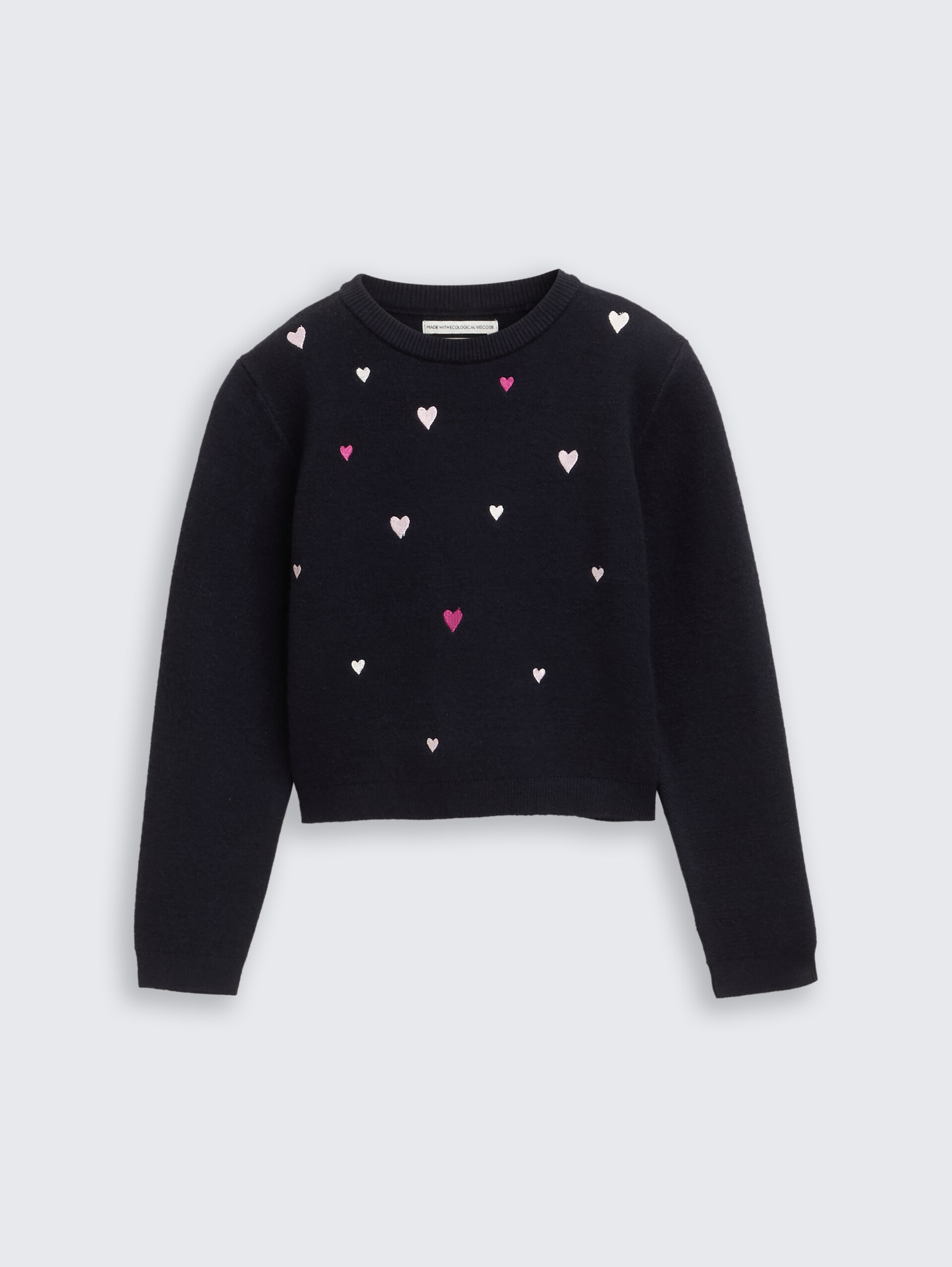 Cropped Strickpullover mit Stickerei - sky captain blue