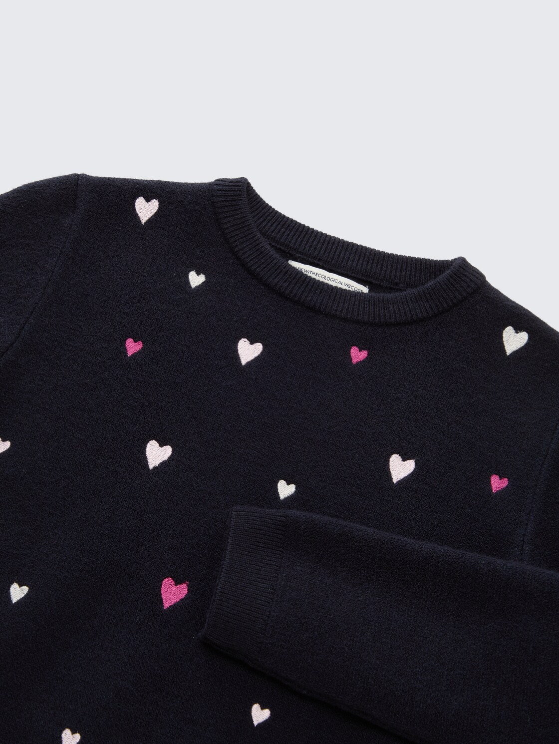 Cropped Strickpullover mit Stickerei - sky captain blue - Detail-Model-Ansicht