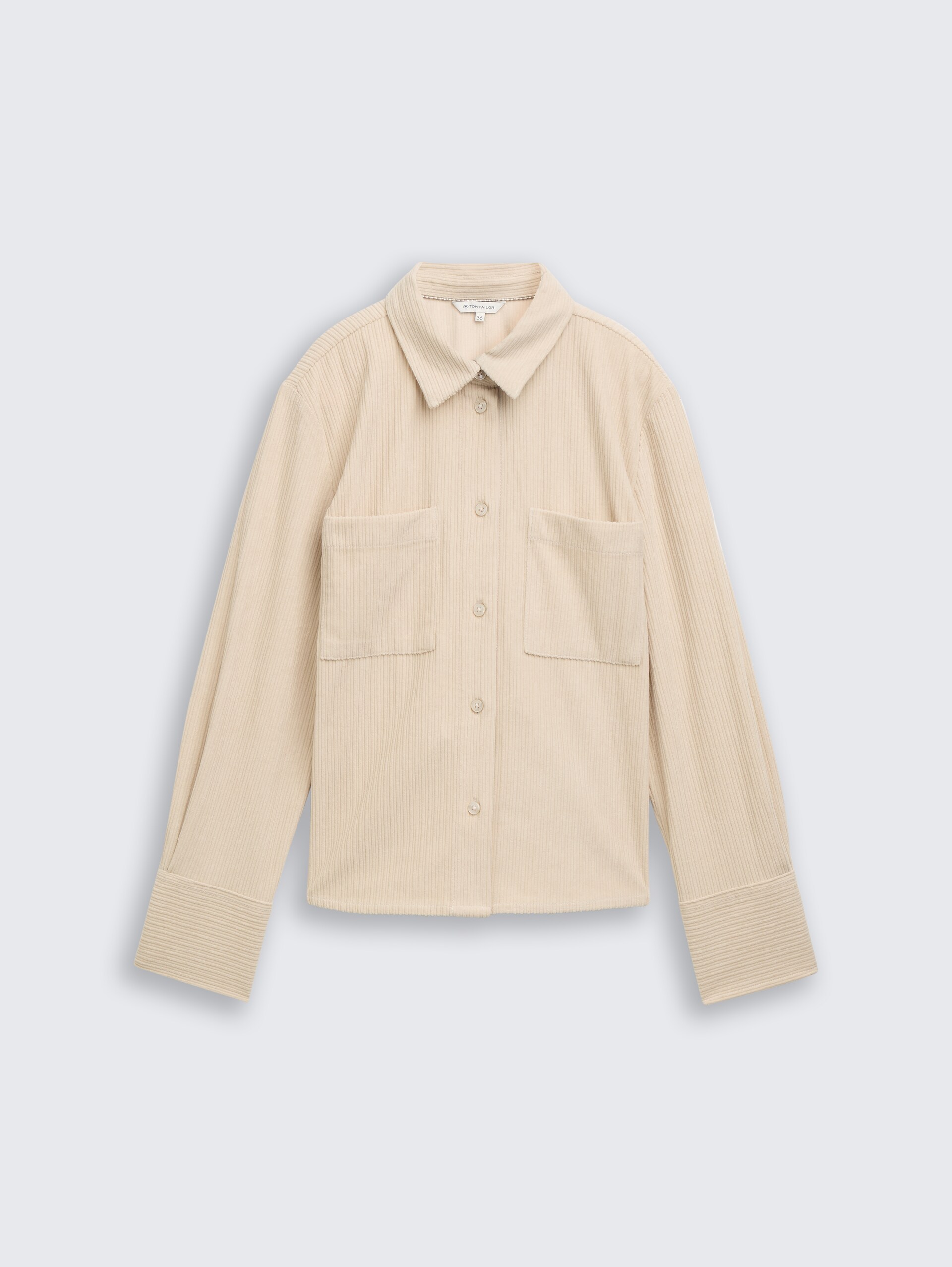 Loose Fit Cordbluse - sand stone beige - Vorder-Produkt-Ansicht