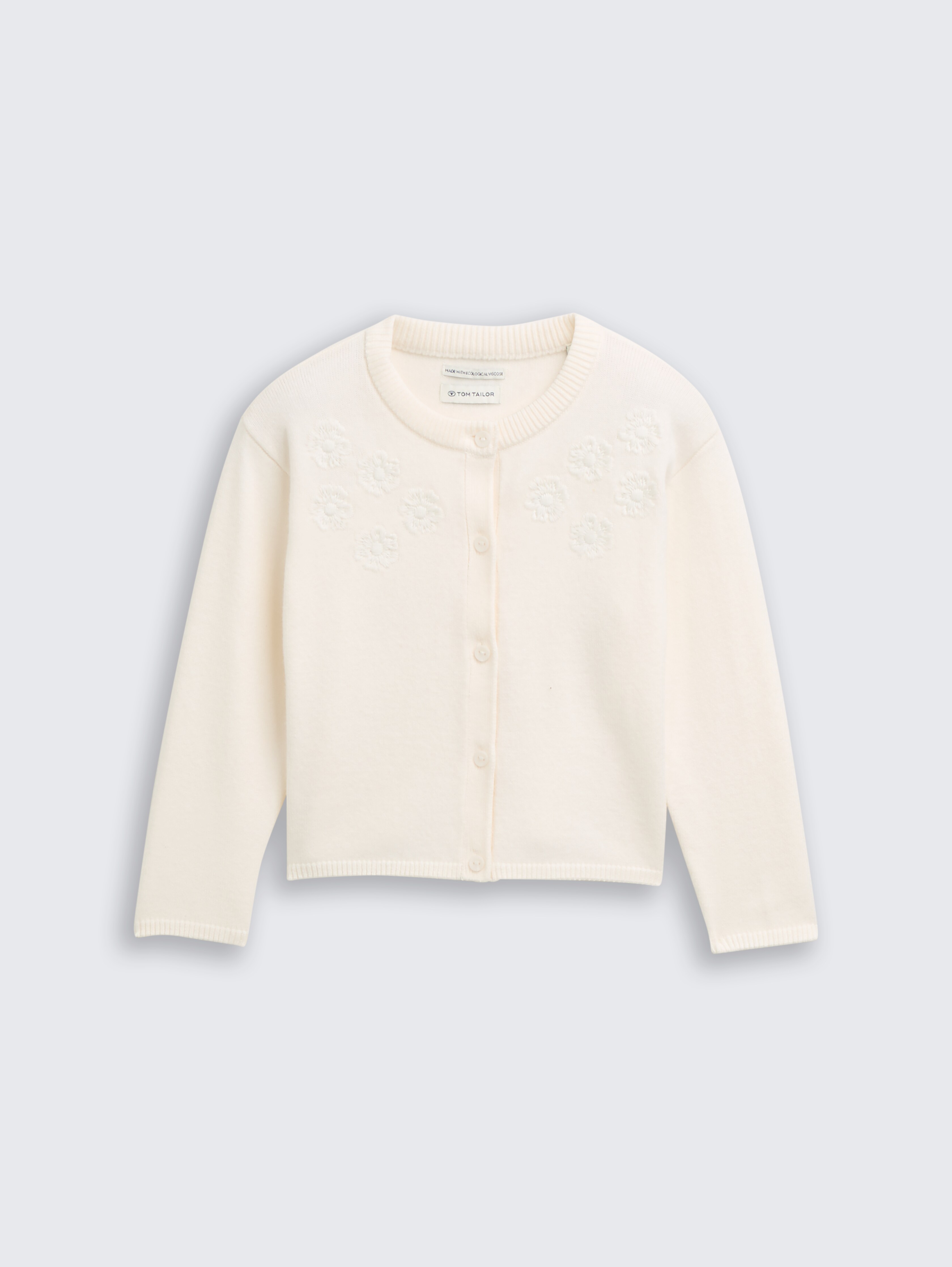 Cardigan mit Stickerei von Mini Girls, Gardenia White