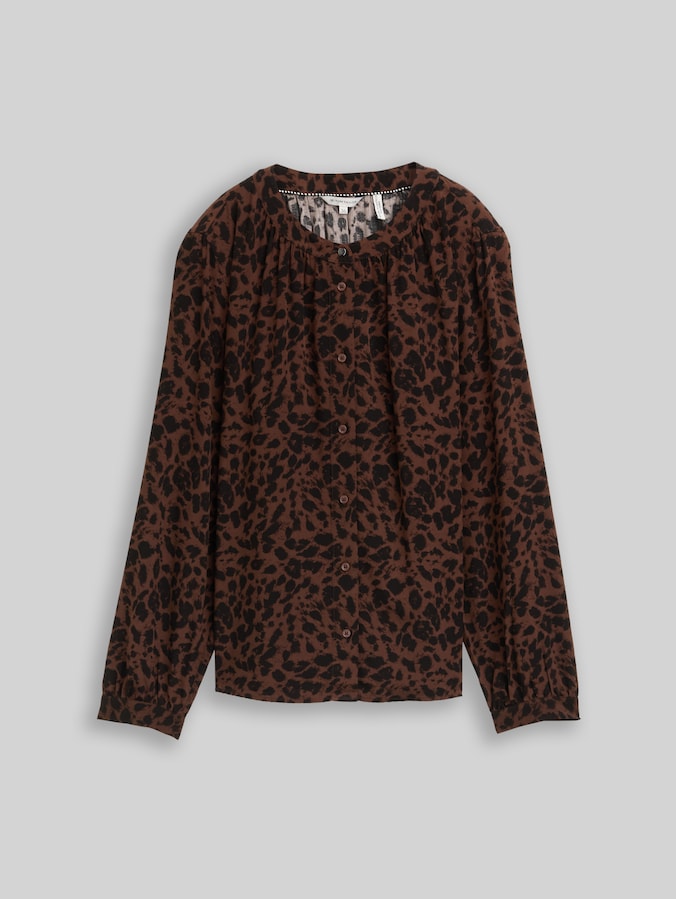 Bluse mit Leo-Print von Women, brown black small leo print