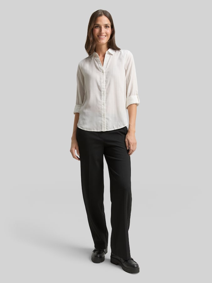 Blouse met glinsterende strepen door Women, white pinstripe with lurex
