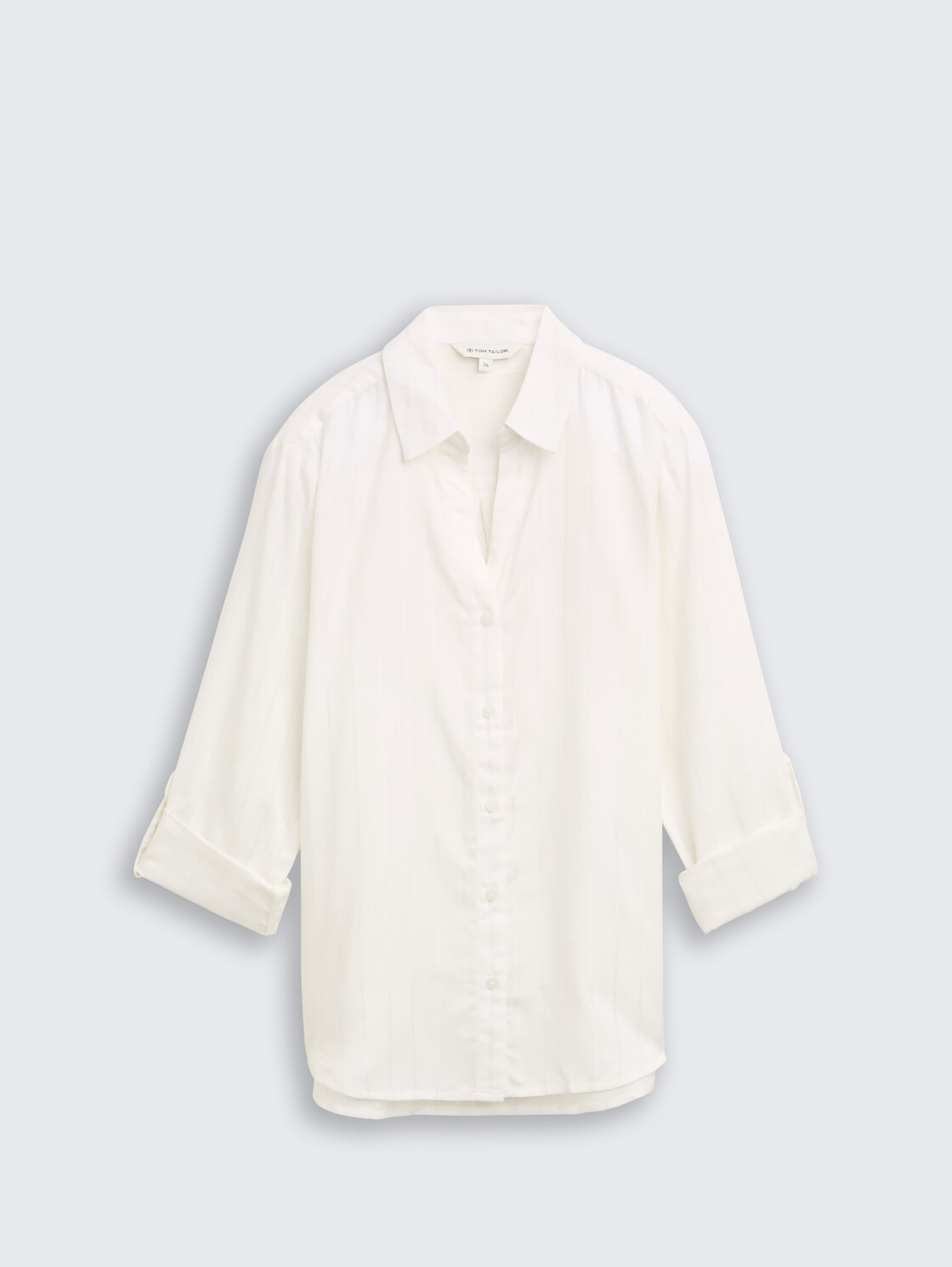 Bluse mit Streifen in Glitzer-Optik - white pinstripe with lurex - Vorder-Produkt-Ansicht