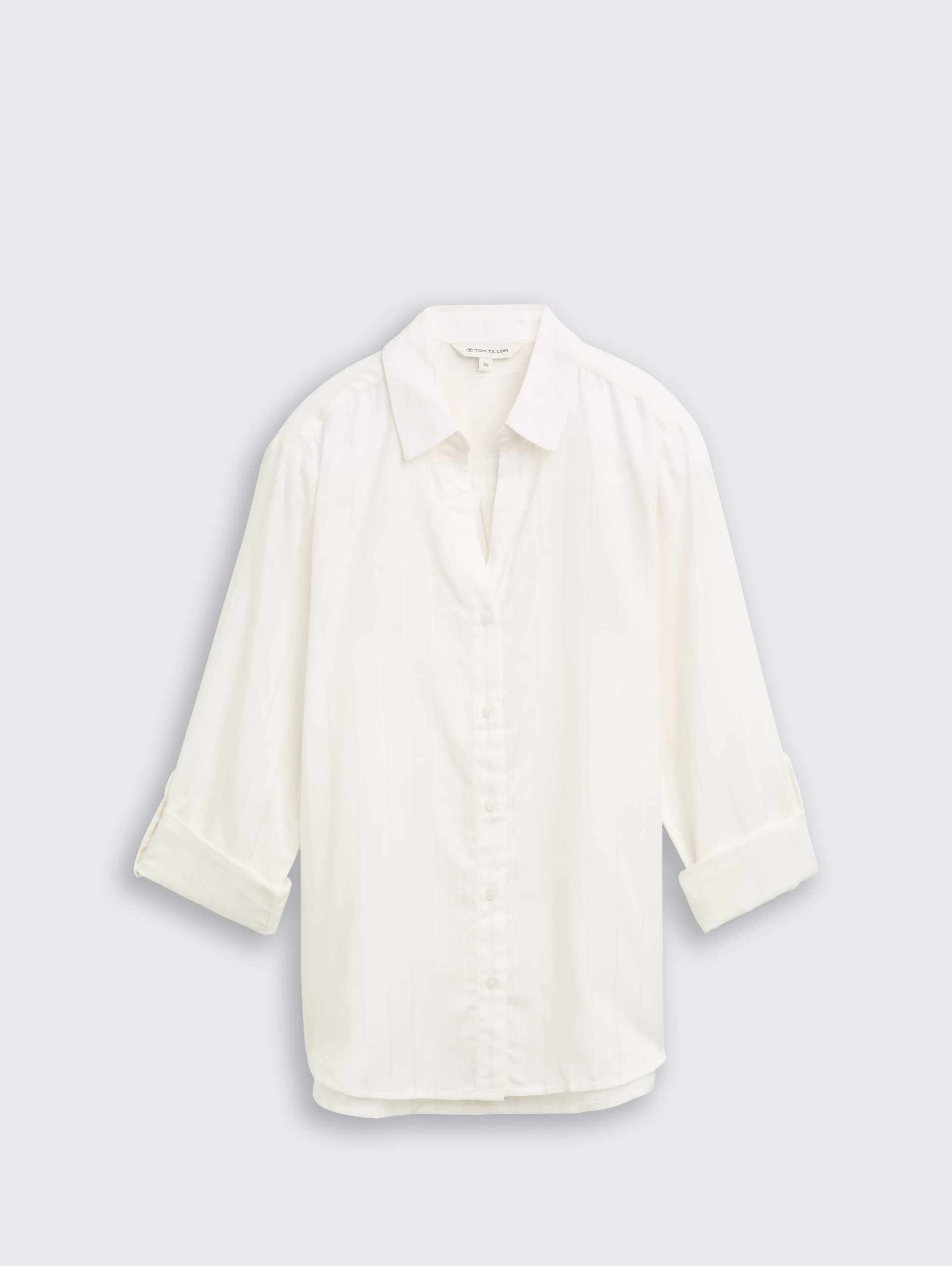 Bluse mit Streifen in Glitzer-Optik - white pinstripe with lurex - Vorder-Produkt-Ansicht