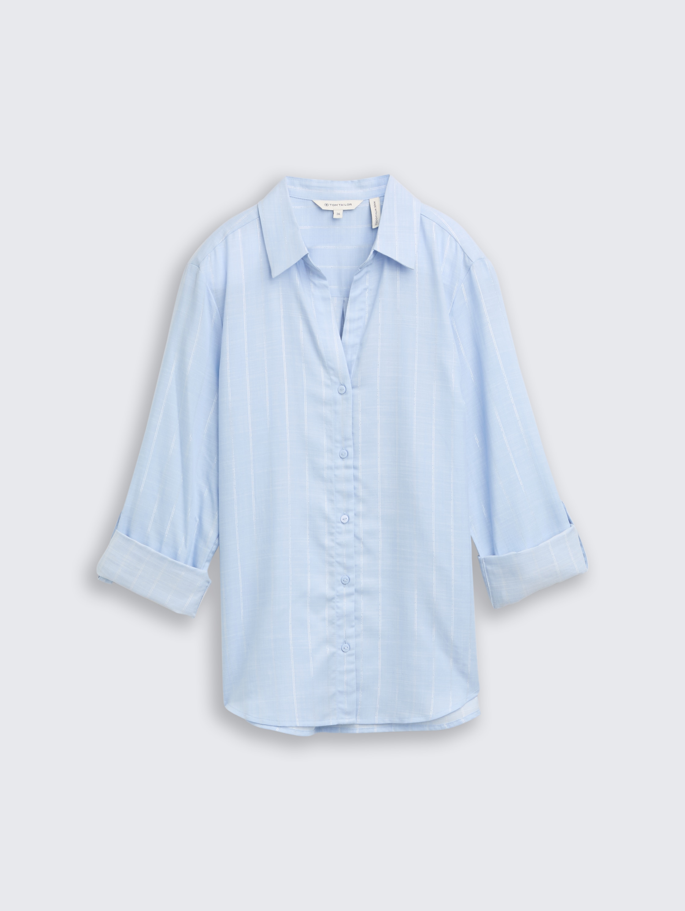 Bluse mit Streifen in Glitzer-Optik - blue_pinstripe_with_lurex - 