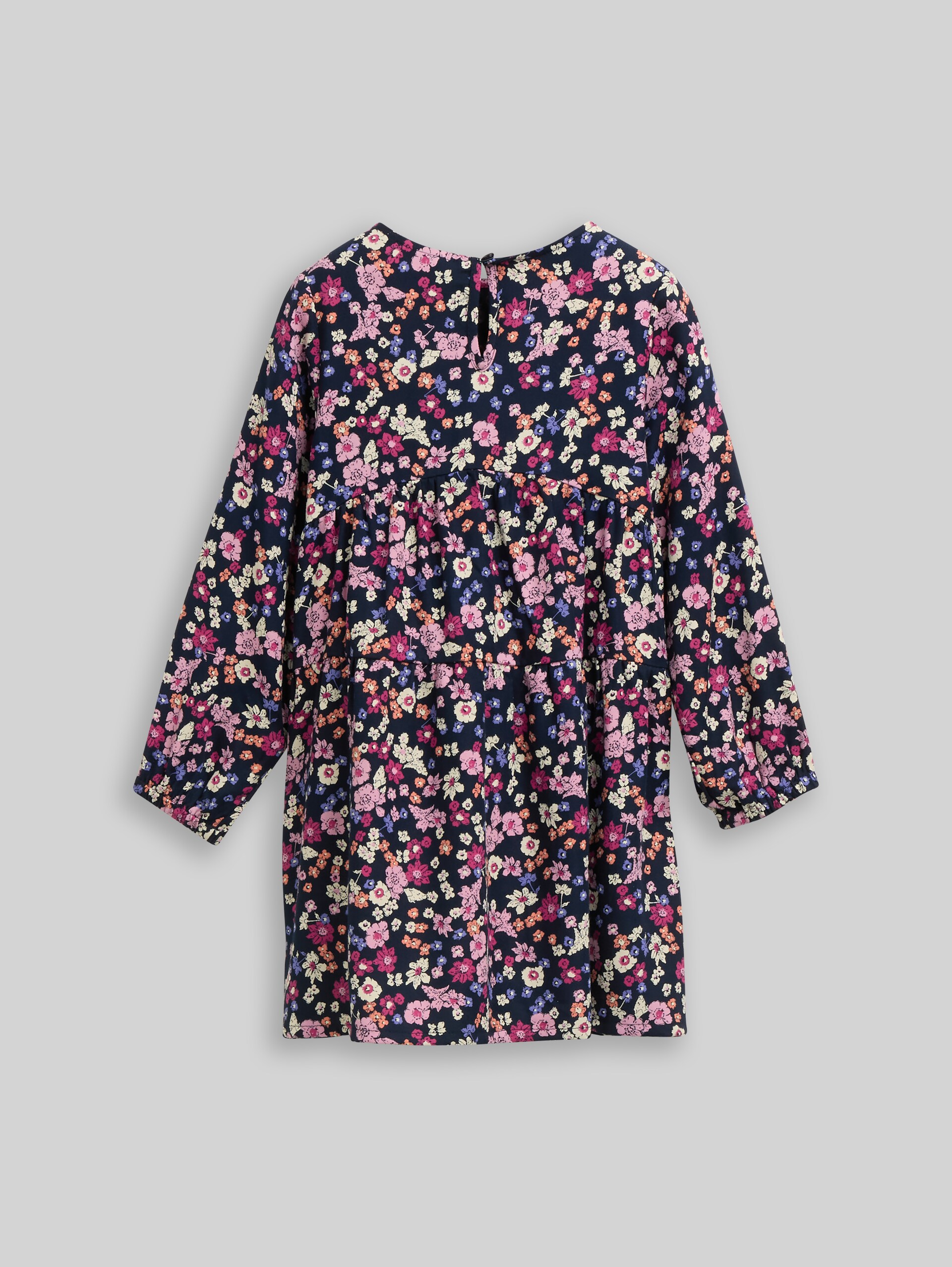 Mini dress with floral pattern - blue multicolor flower print