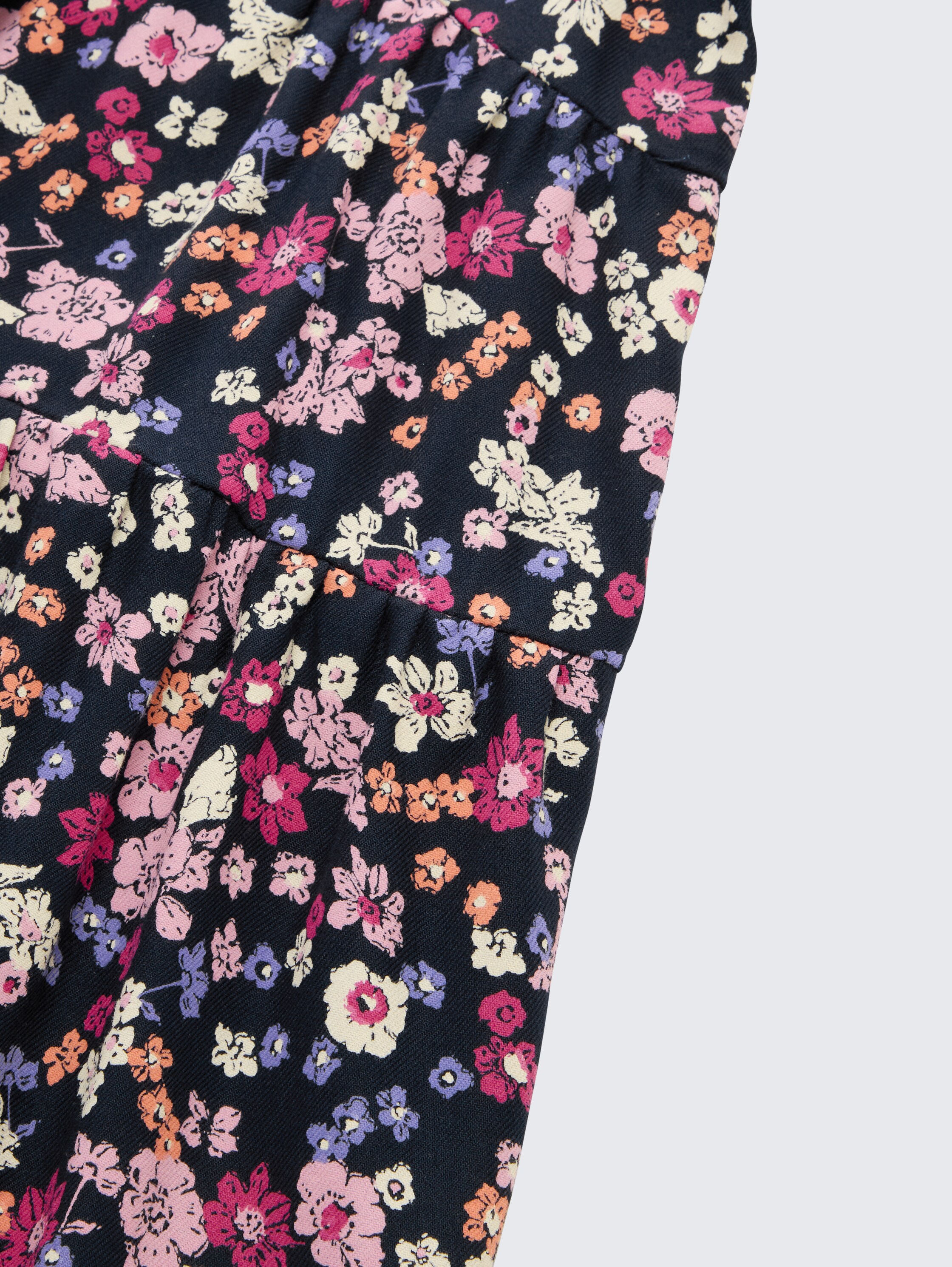 Mini-Kleid mit Blumenmuster - blue_multicolor_flower_print - 