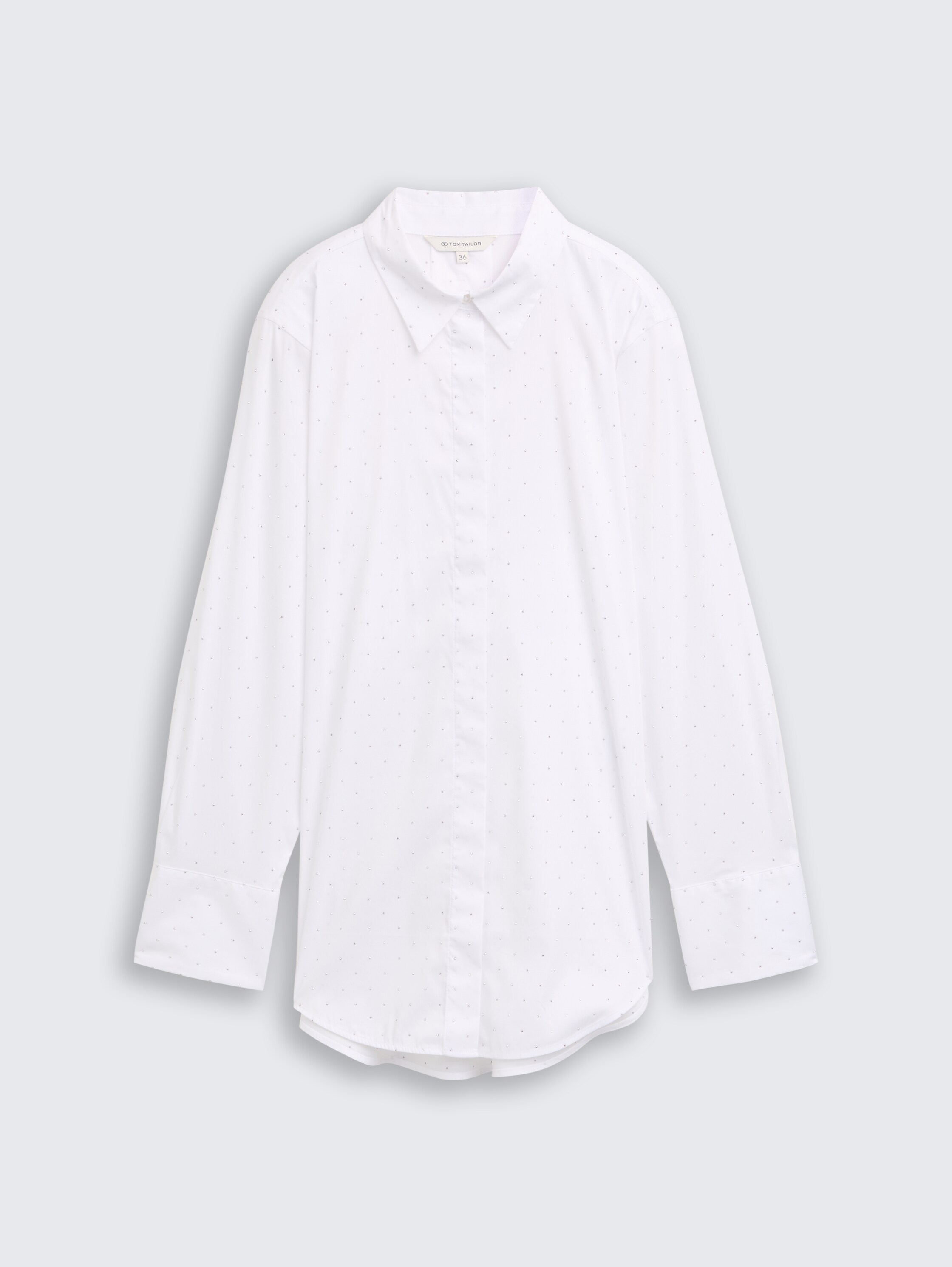 Loose fit blouse with rhinestones - stones on solid - Front product view