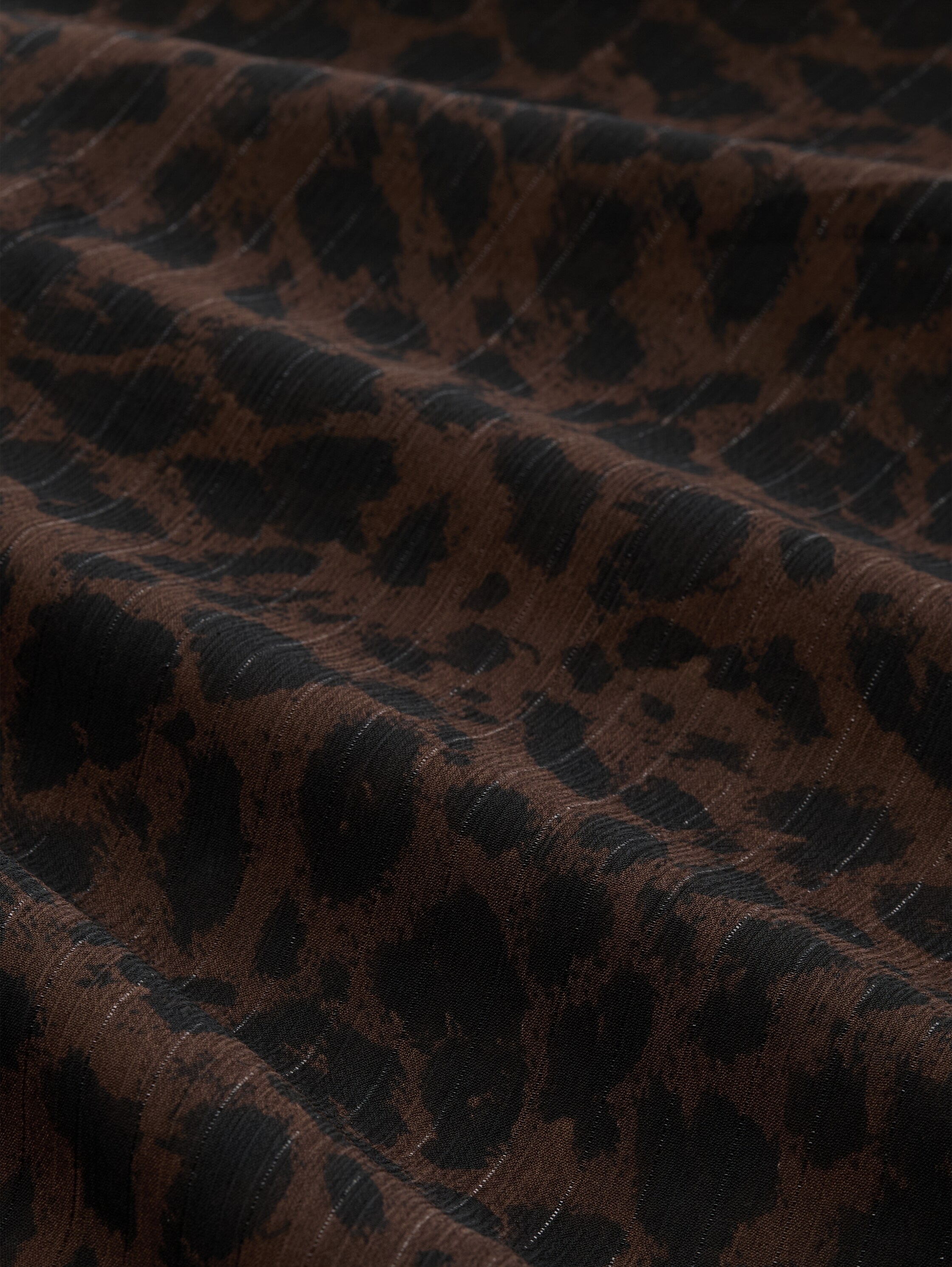 Chiffon blouse met luipaardprint - brown black small leo print - Materiaalweergave