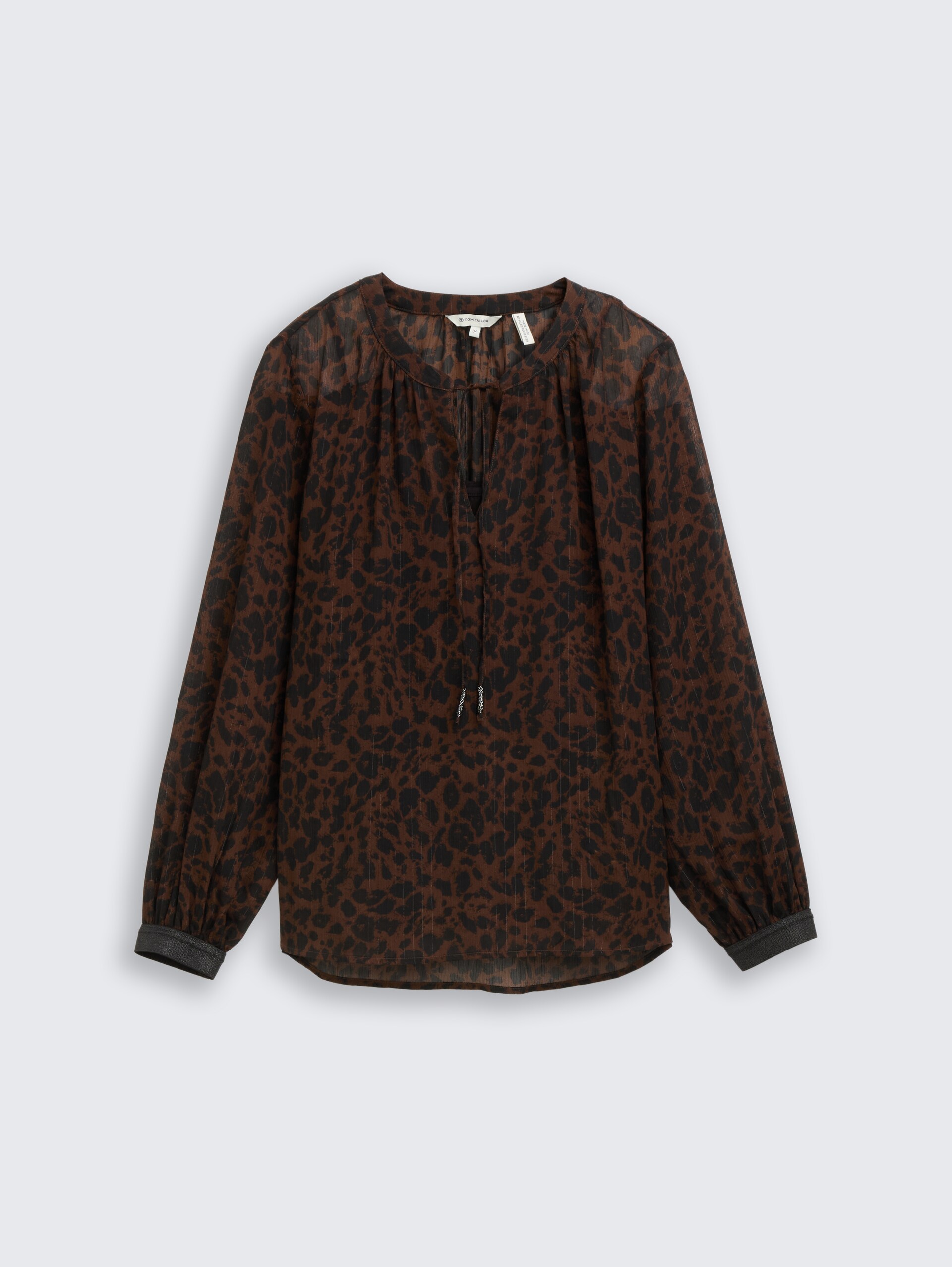 Chiffon Bluse mit Leo-Print - brown black small leo print - Vorder-Produkt-Ansicht