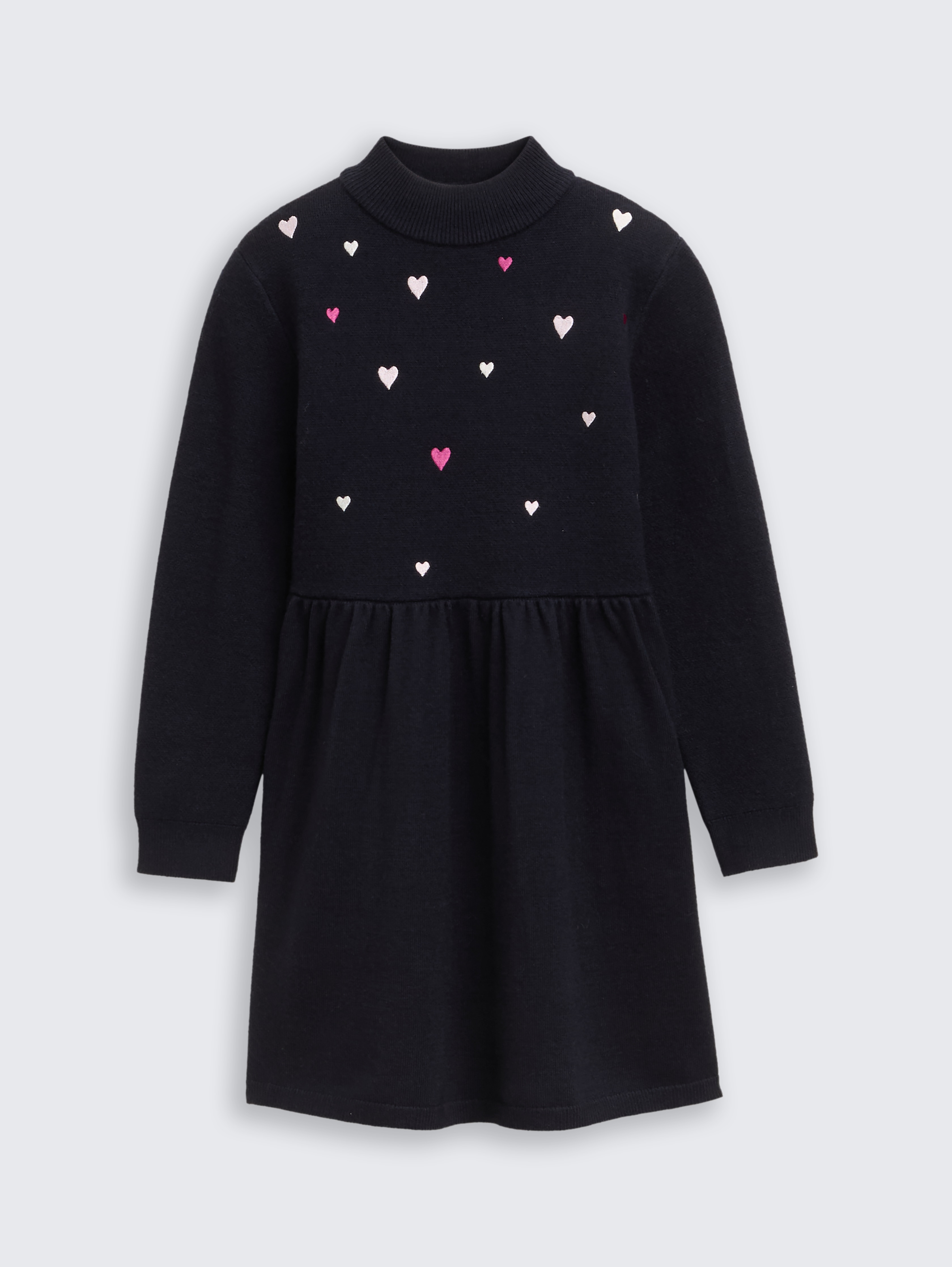 Mini-Strickkleid mit Stickerei von Mini Girls, sky captain blue