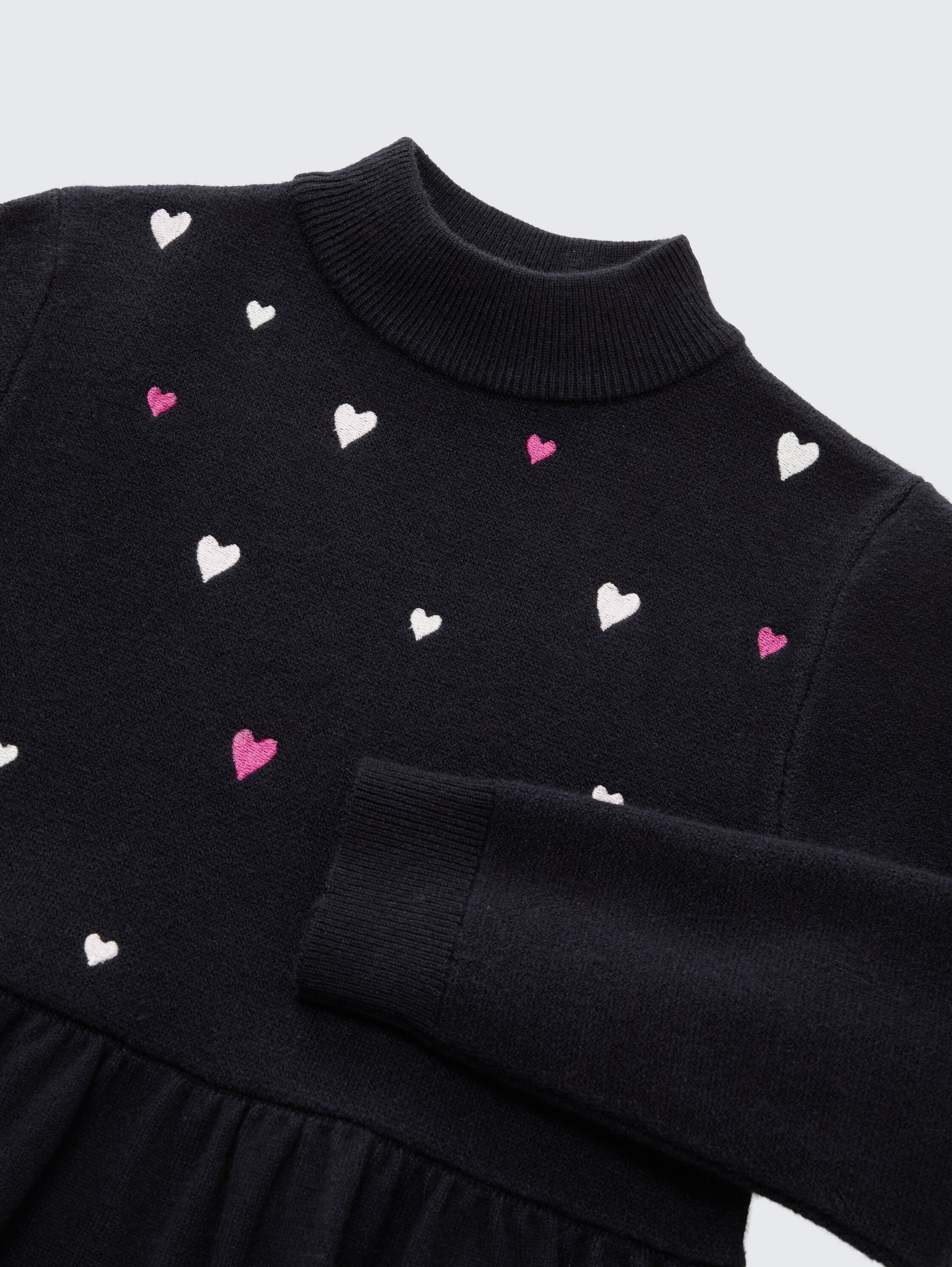 Mini-gebreide jurk met borduursel - sky captain blue - Detailaanzicht model