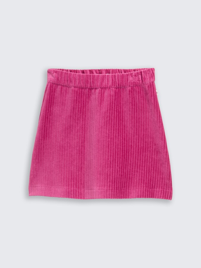Mini corduroy skirt with heart pockets by Mini Girls, smooth magenta