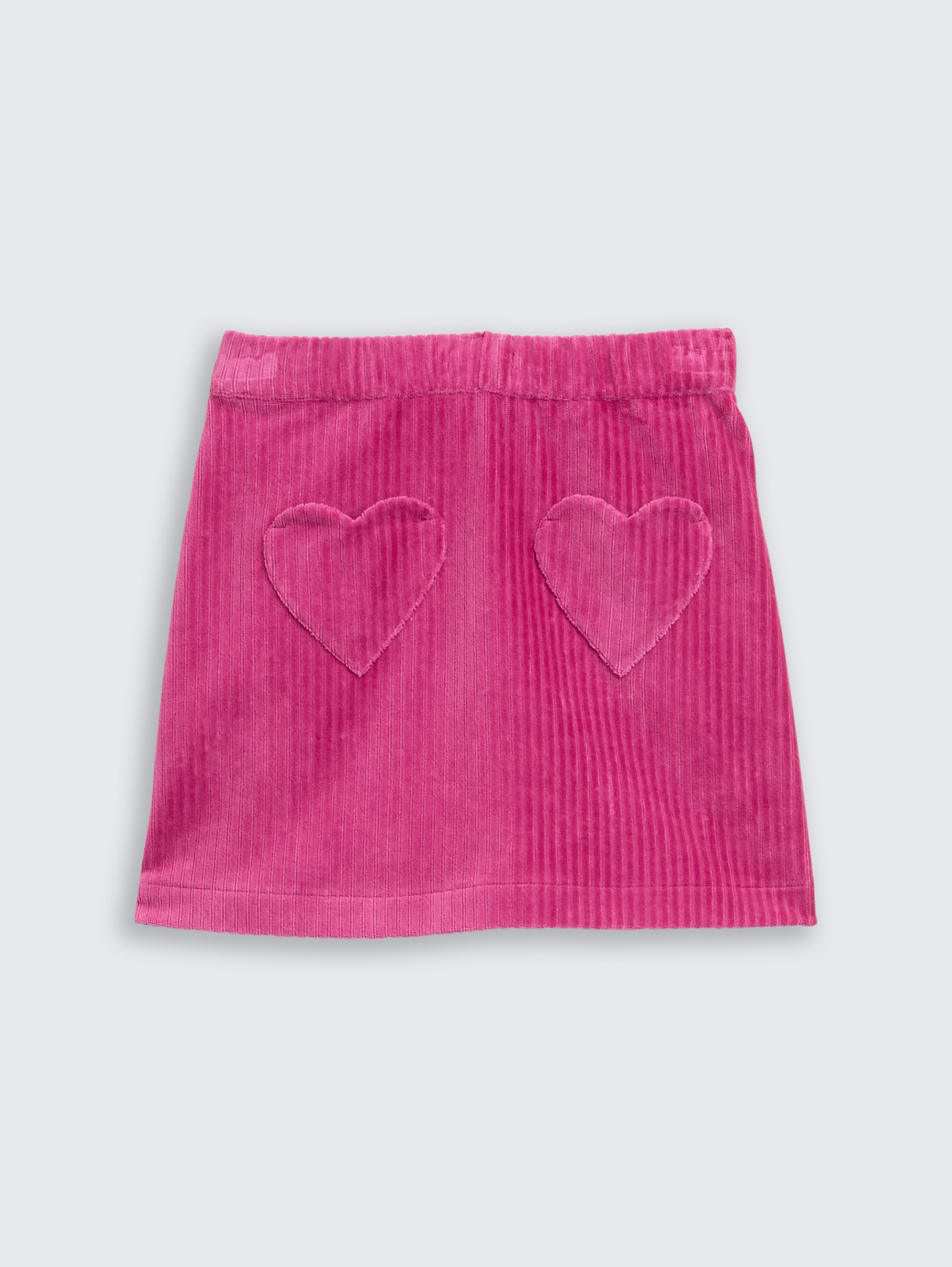 Mini-Rock aus Cord mit Herztaschen - smooth_magenta - 
