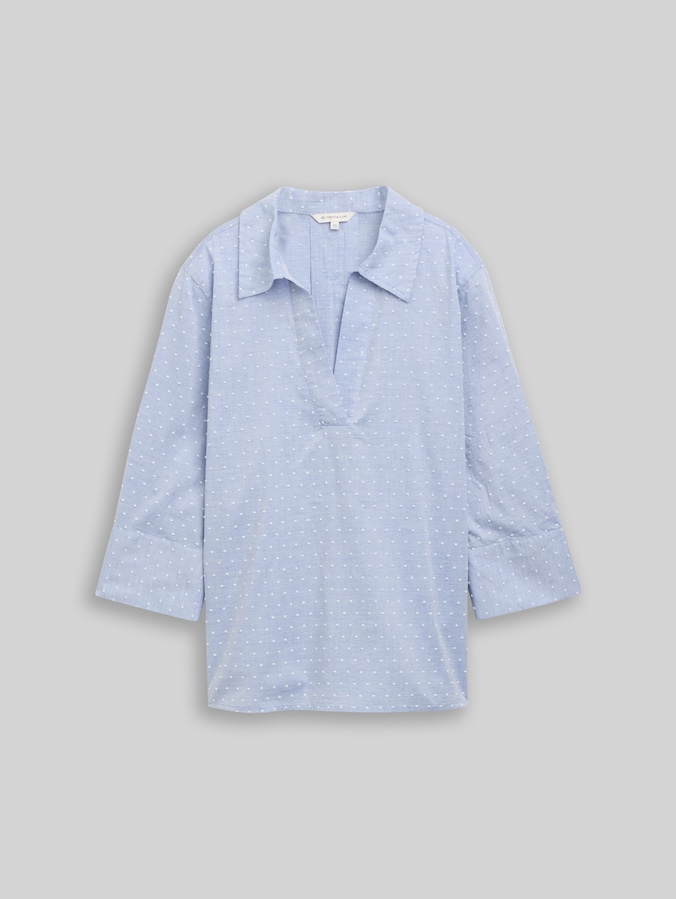 Loose Fit Bluse mit Stickerei von Women, blue white dobby