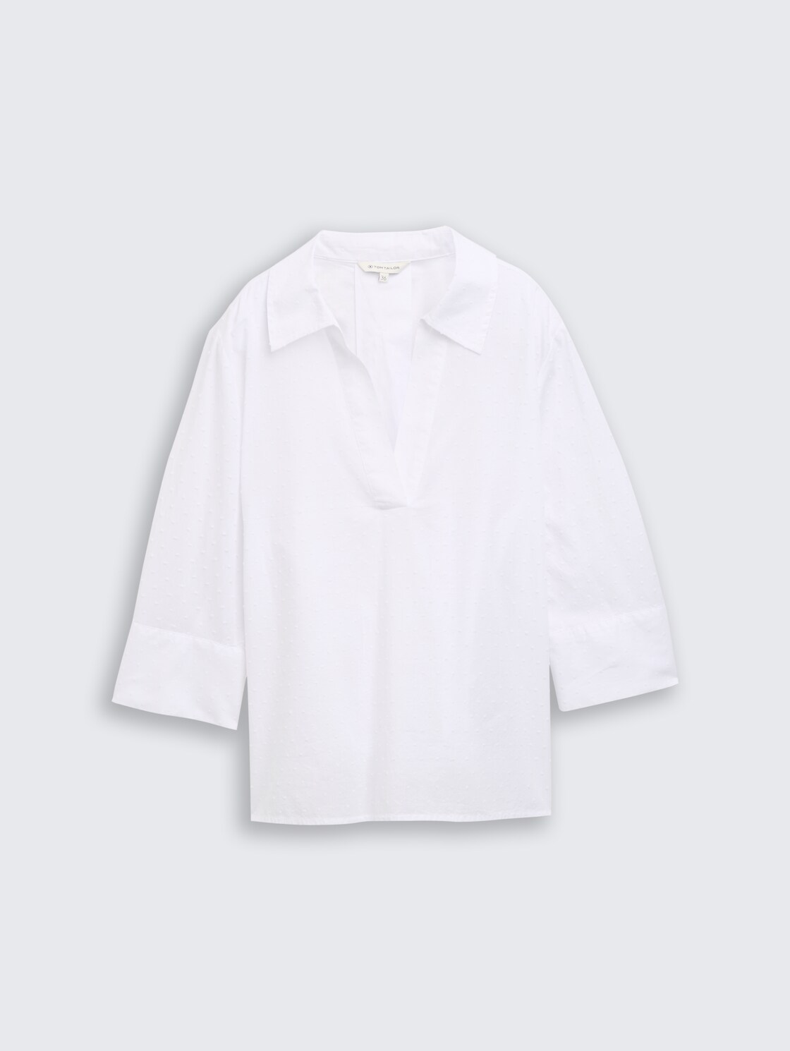 Loose Fit Bluse mit Stickerei - white dobby - Vorder-Produkt-Ansicht