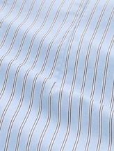 Overhemdblouse in popeline - blue white poplin stripe - Materiaalweergave