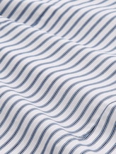 Overhemdblouse in popeline - white blue poplin stripe - Materiaalweergave