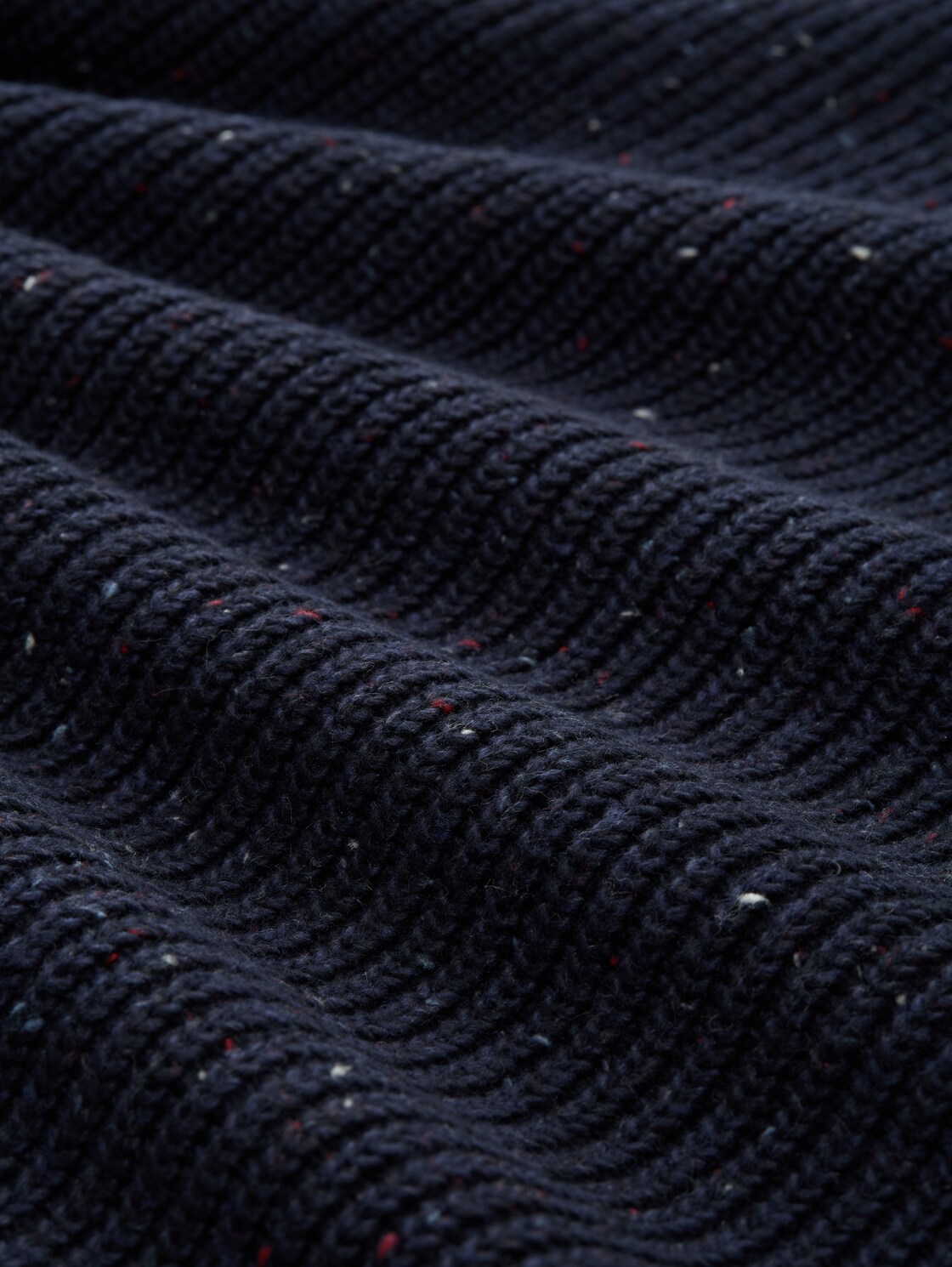 Strickpullover mit Strukturmix - navy melange multi neps - Material-Ansicht