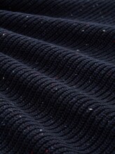 Strickpullover mit Strukturmix - navy melange multi neps - Material-Ansicht