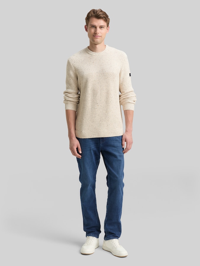 Pull en maille avec mélange de textures par Men, offwhite melange multi neps
