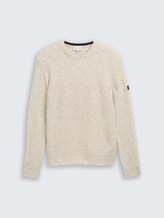 Strickpullover mit Strukturmix - offwhite melange multi neps