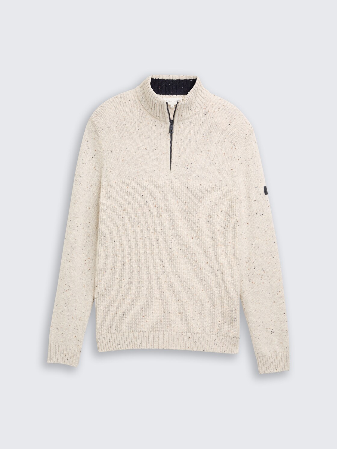 Troyer Strickpullover mit Strukturmix - offwhite melange multi neps