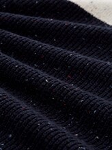 Troyer Strickpullover mit Strukturmix - offwhite navy color block - Material-Ansicht