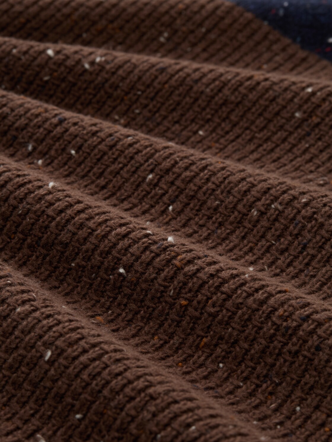 Troyer Strickpullover mit Strukturmix - navy brown color block - Material-Ansicht