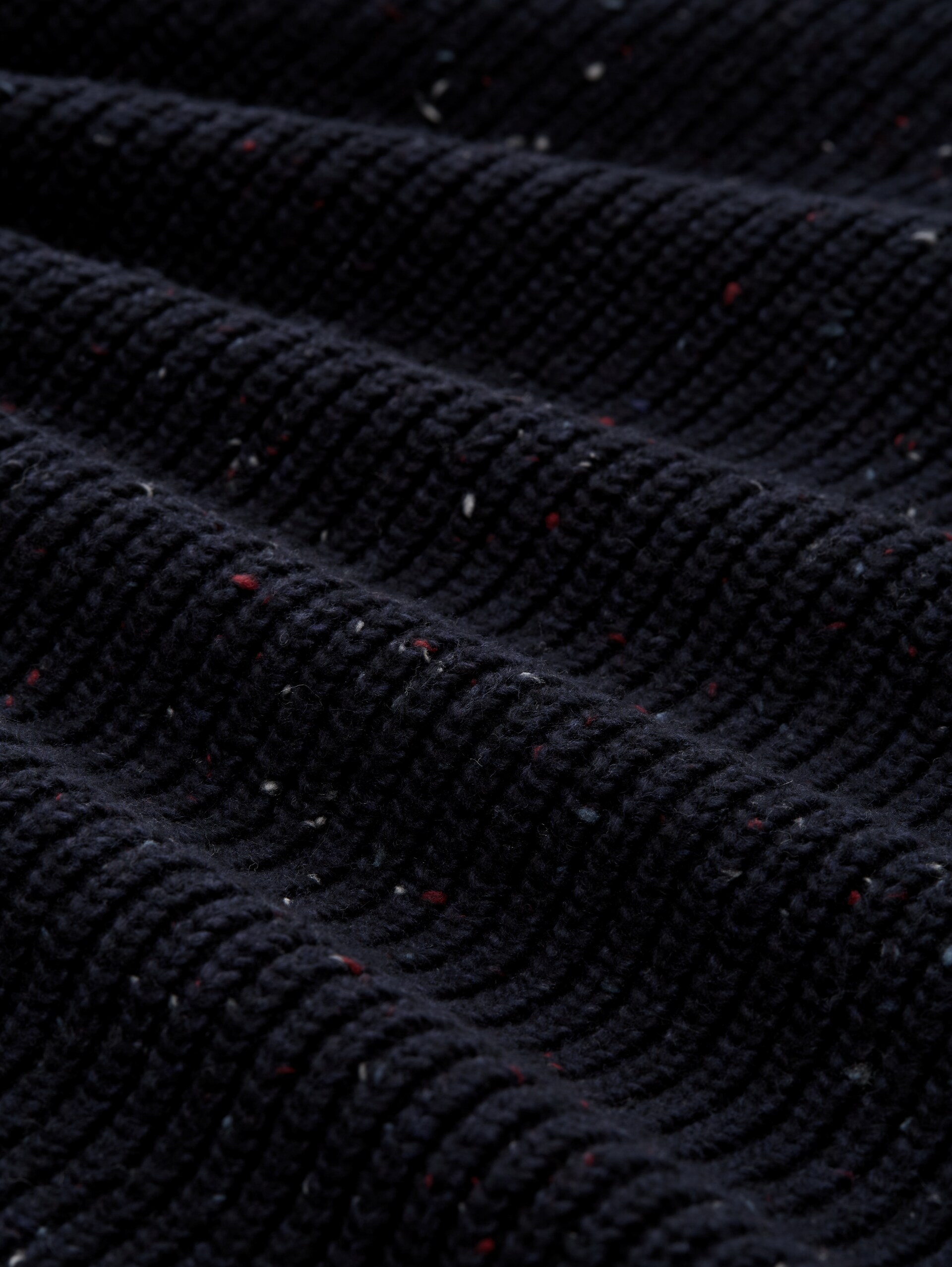Strickjacke mit Strukturmix - navy melange multi neps - Material-Ansicht