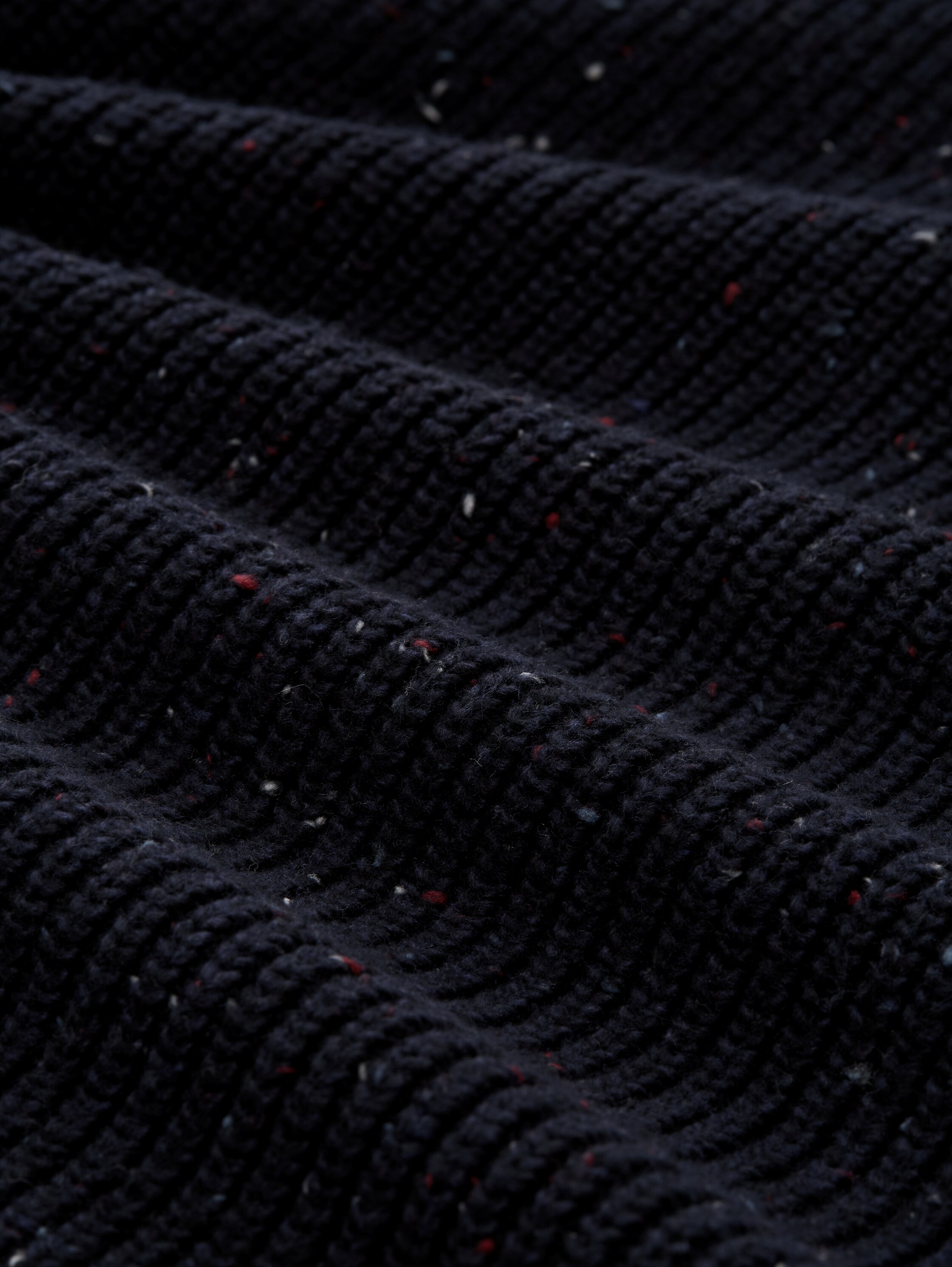 Gebreid vest met structuurmix - navy_melange_multi_neps - 