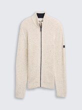 Strickjacke mit Strukturmix - offwhite melange multi neps