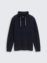 Snood Strickpullover in Melange-Optik - navy melange neps