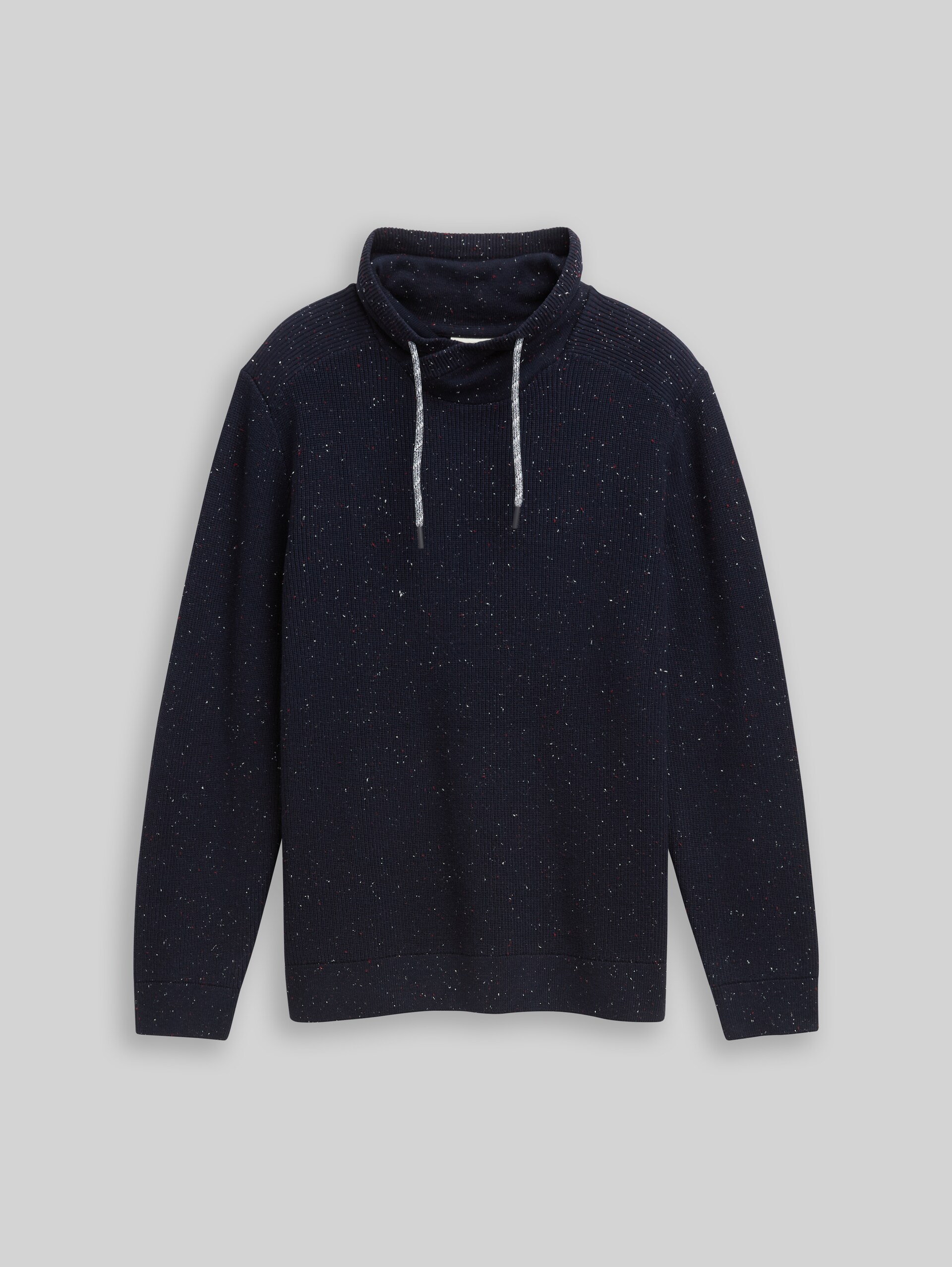 Snood Strickpullover in Melange-Optik - navy melange neps