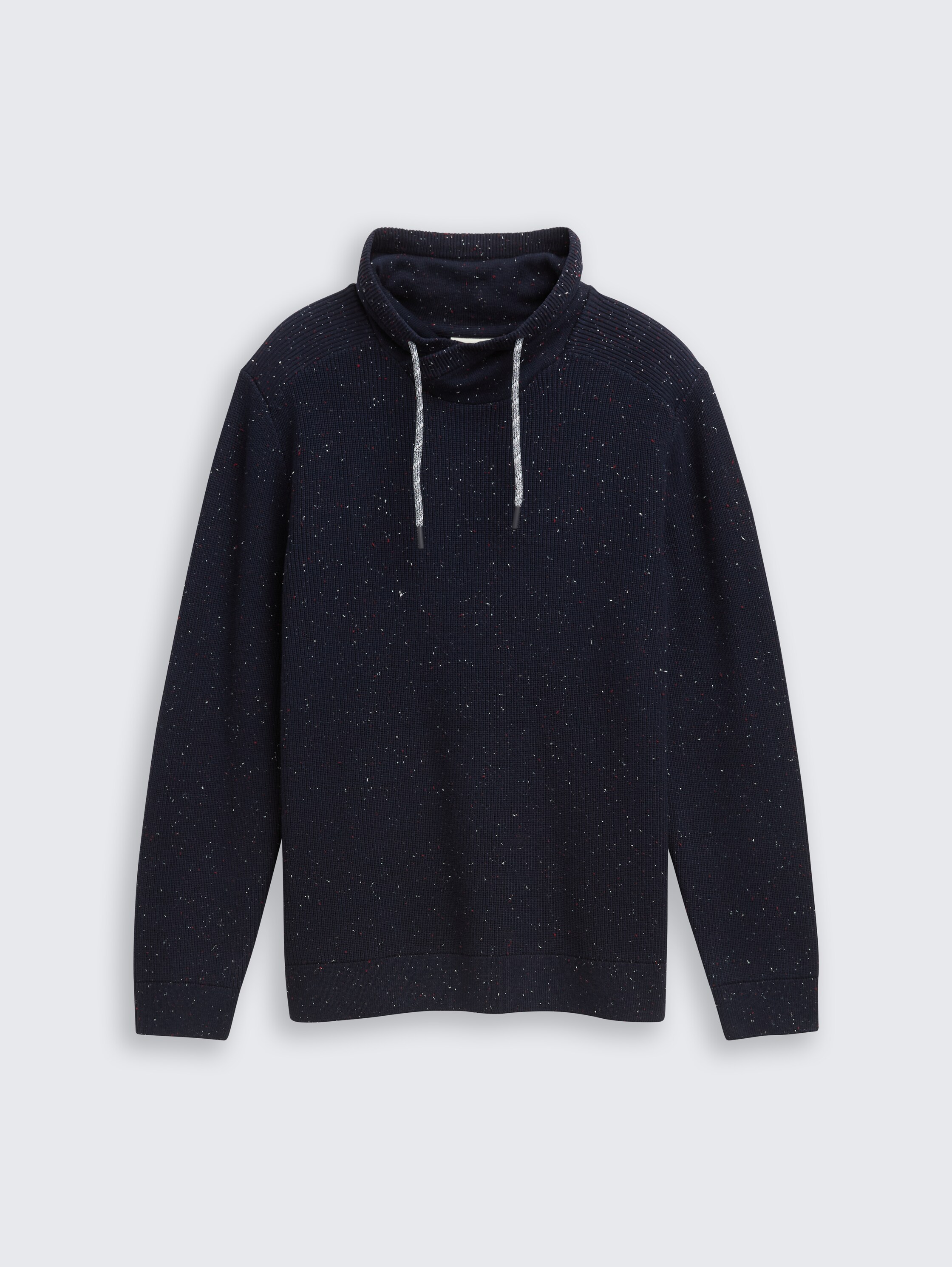 Snood Gebreide trui in gemêleerde look - navy_melange_neps - 