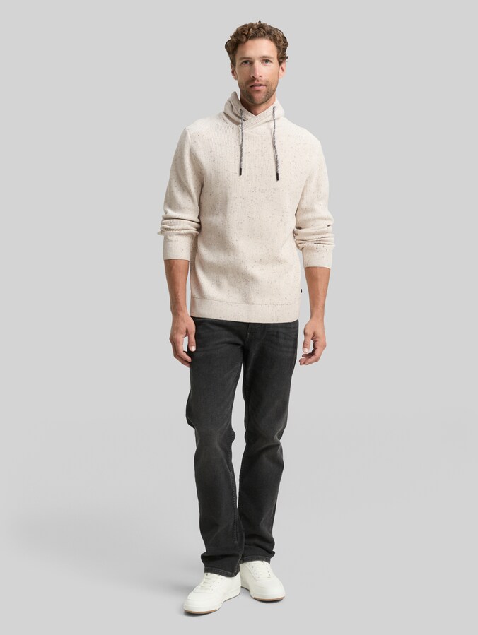 Snood Gebreide trui in gemêleerde look door Men, offwhite melange neps