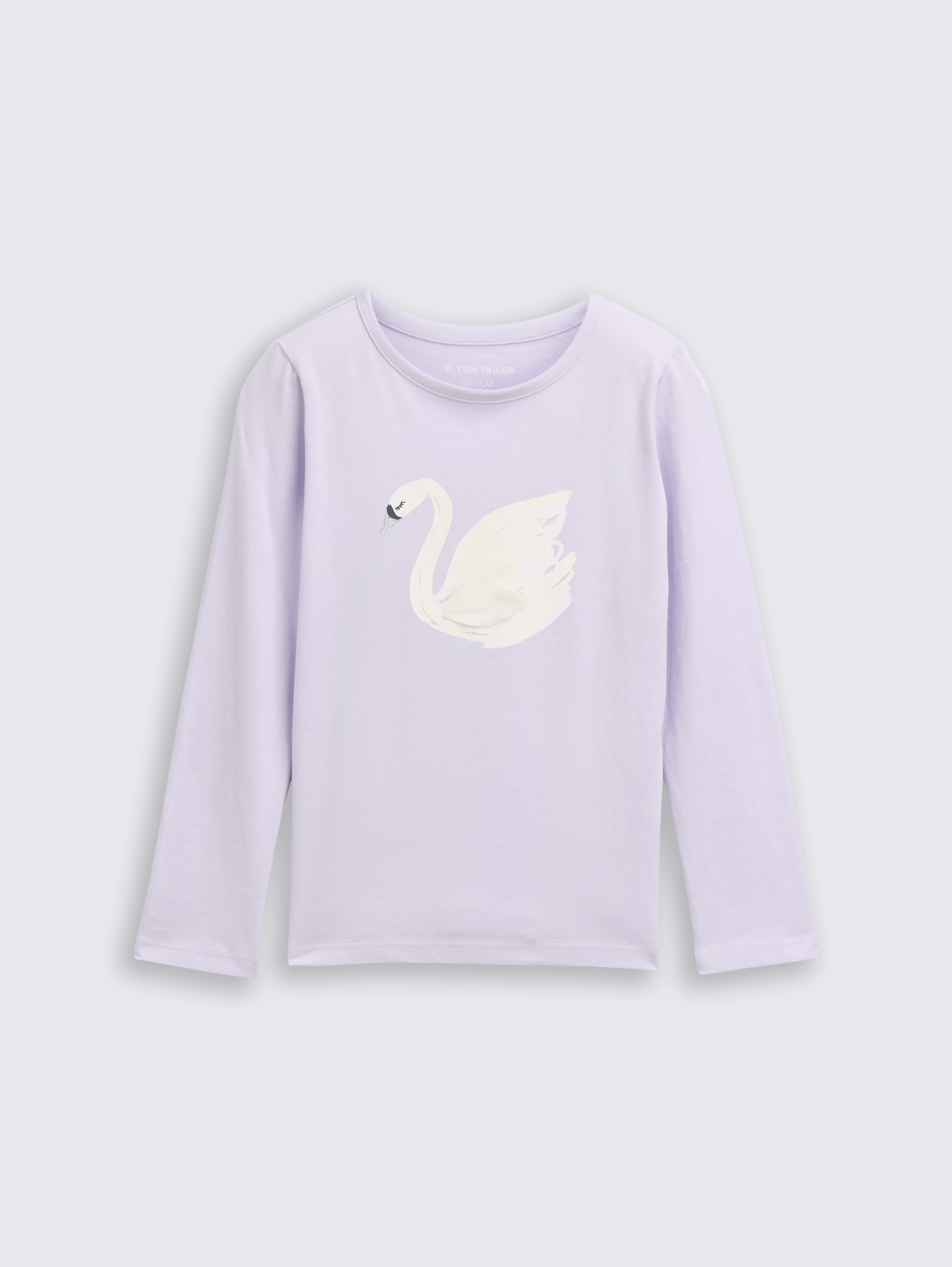 Langarmshirt mit Print von Mini Girls, light lavender