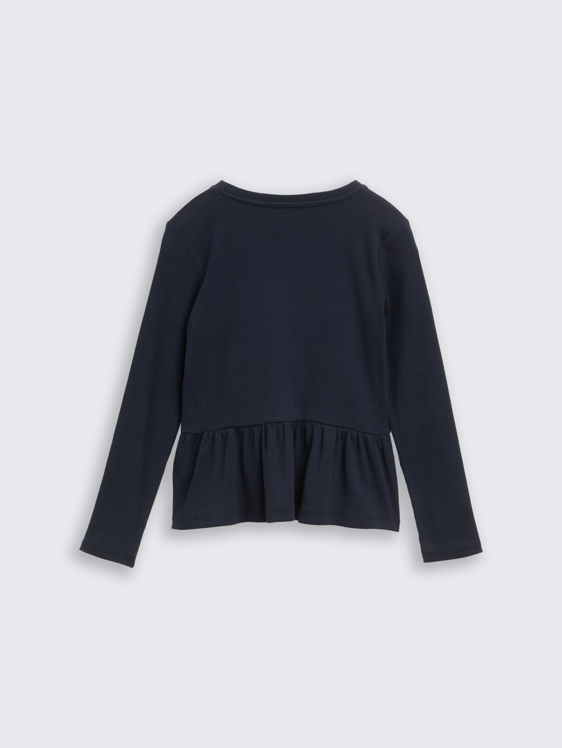 Ripp Langarmshirt mit Stickerei - sky captain blue
