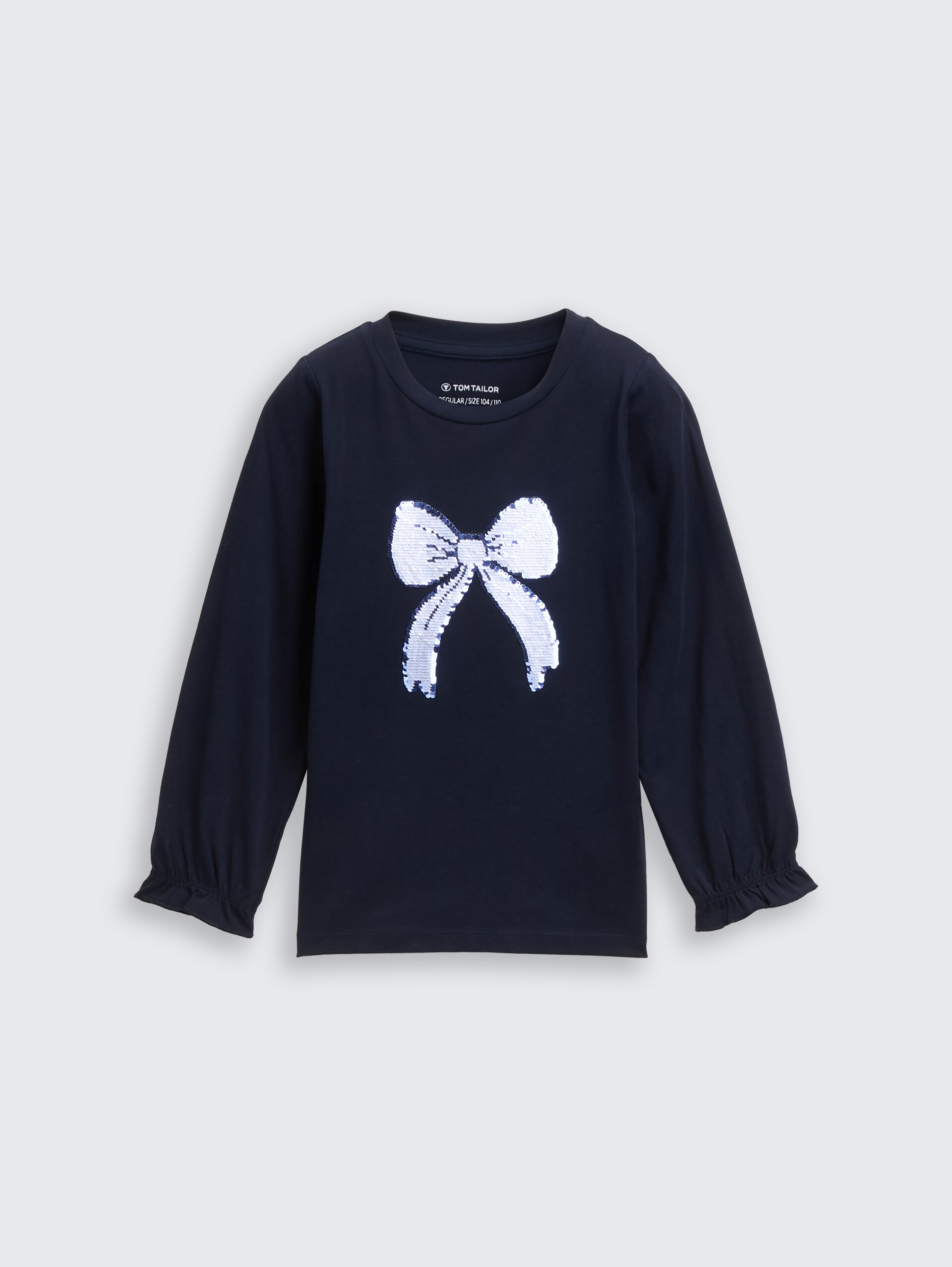 Langarmshirt mit Wendepailletten - sky captain blue - Vorder-Produkt-Ansicht