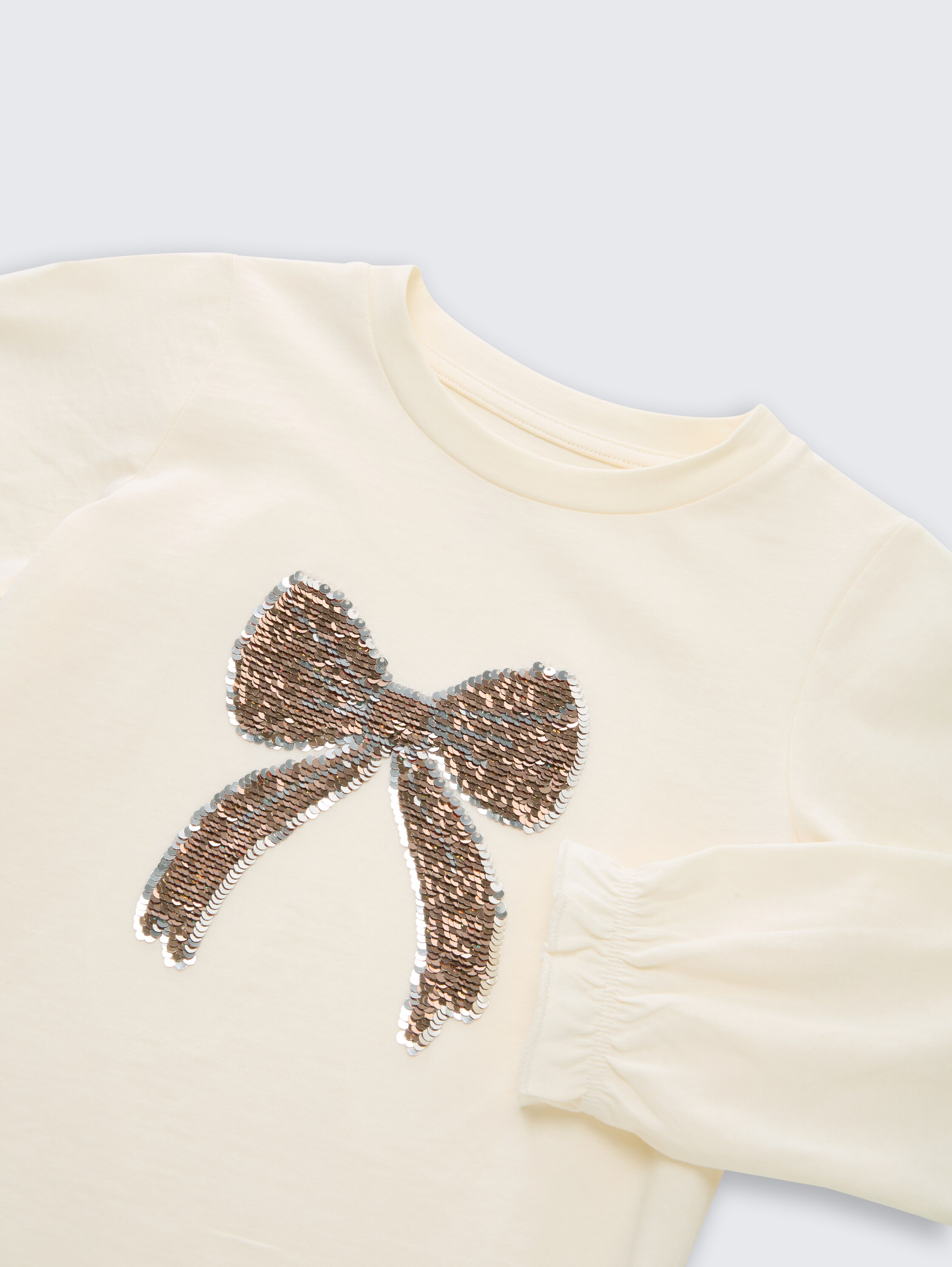 Shirt met lange mouwen en omkeerbare pailletten - wool_white - 