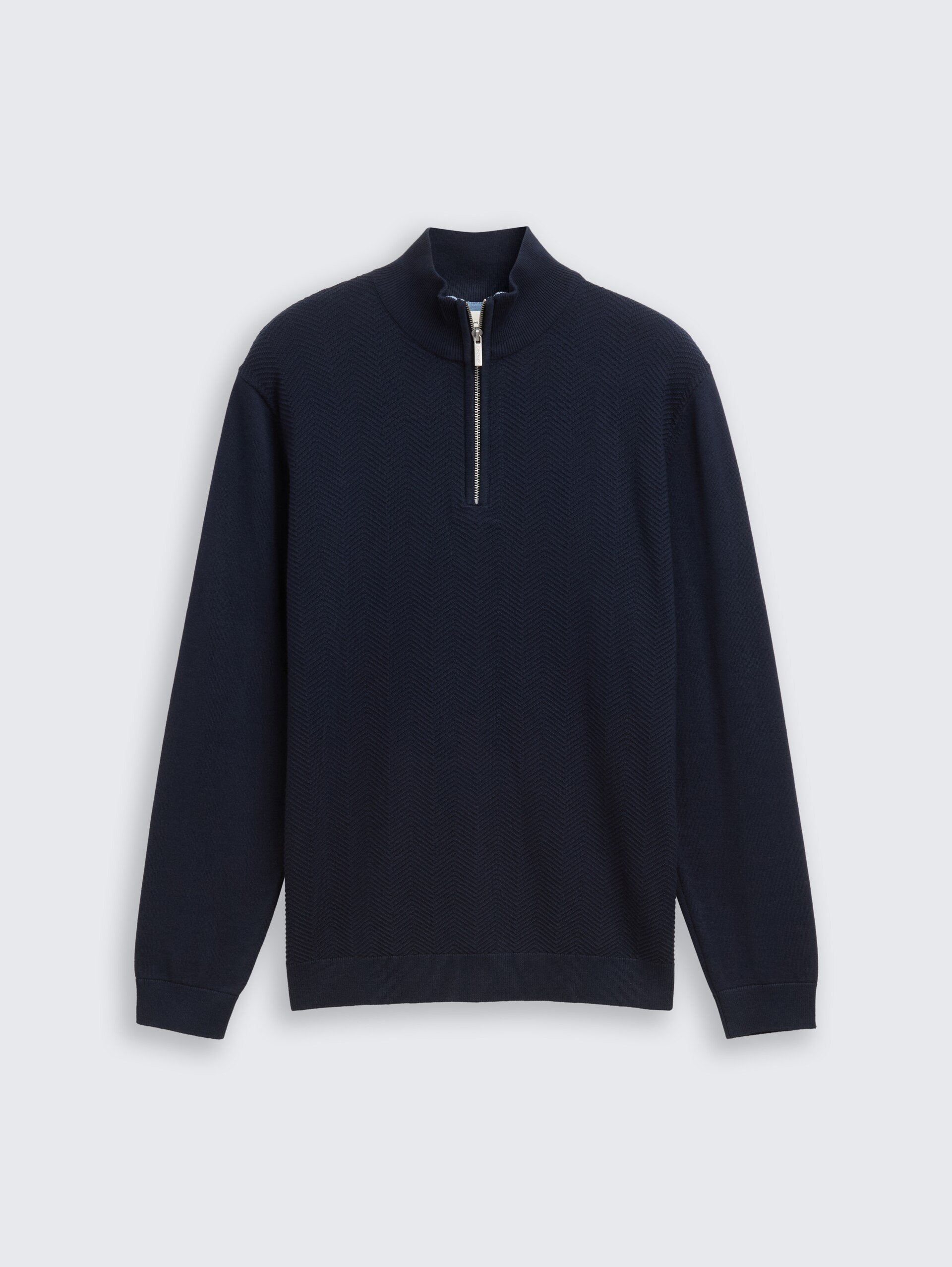 Troyer Strickpullover mit Fischgrät-Struktur - sky captain blue